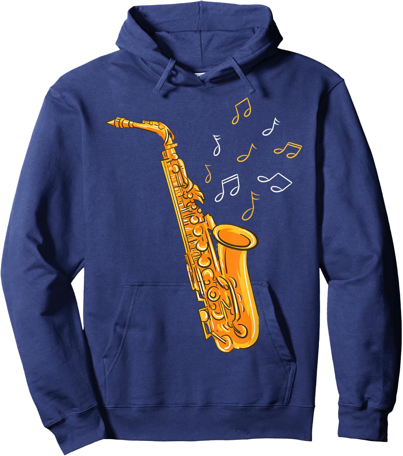 Saxophone Player Musical Notes Saxophonist Jazz Musician Sax Hoodie - Hoodie | Navy