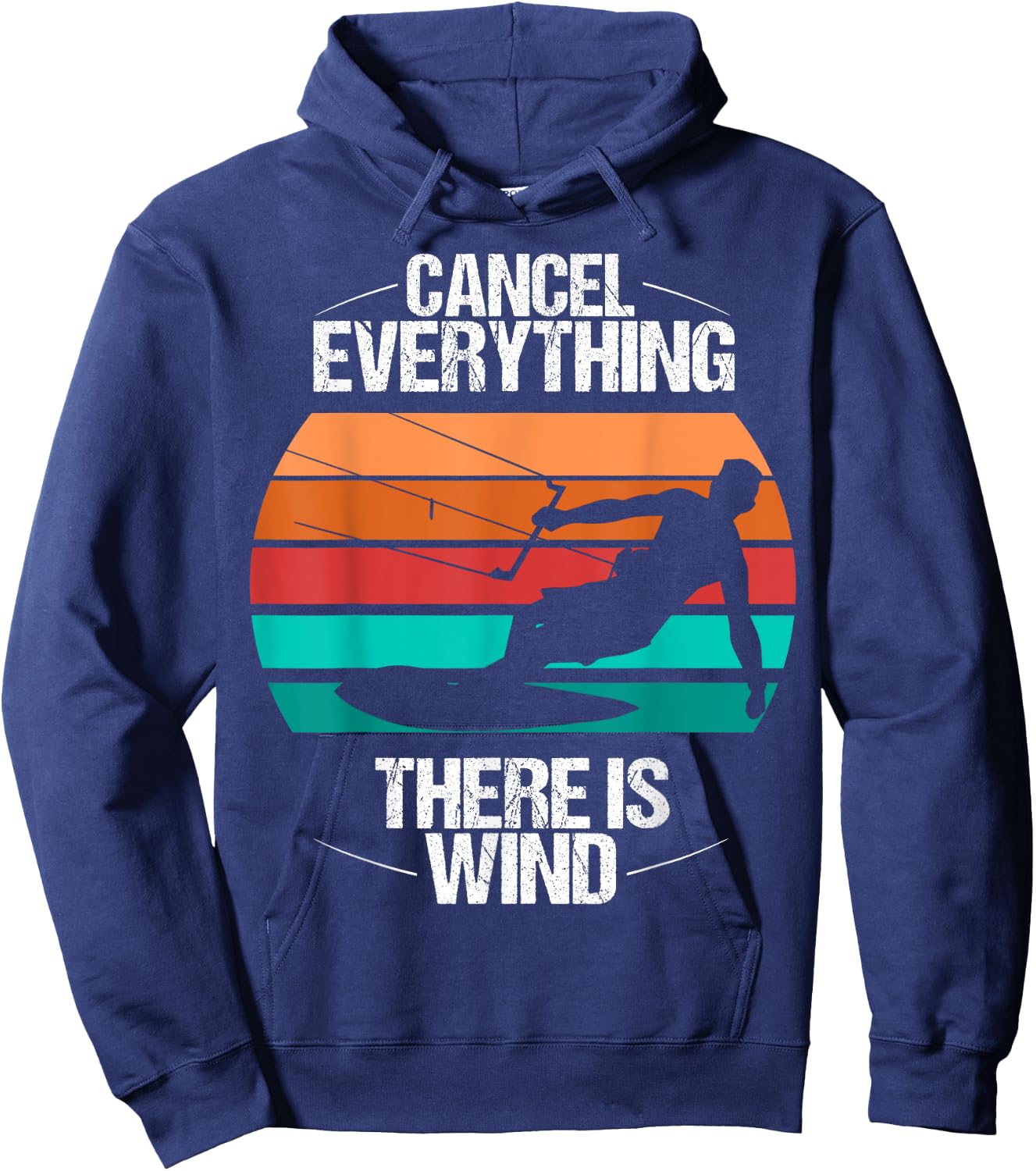 Kitesurf Kiteboarder Vintage Kite Kitesurfing Kiteboarding Hoodie - Hoodie | Navy