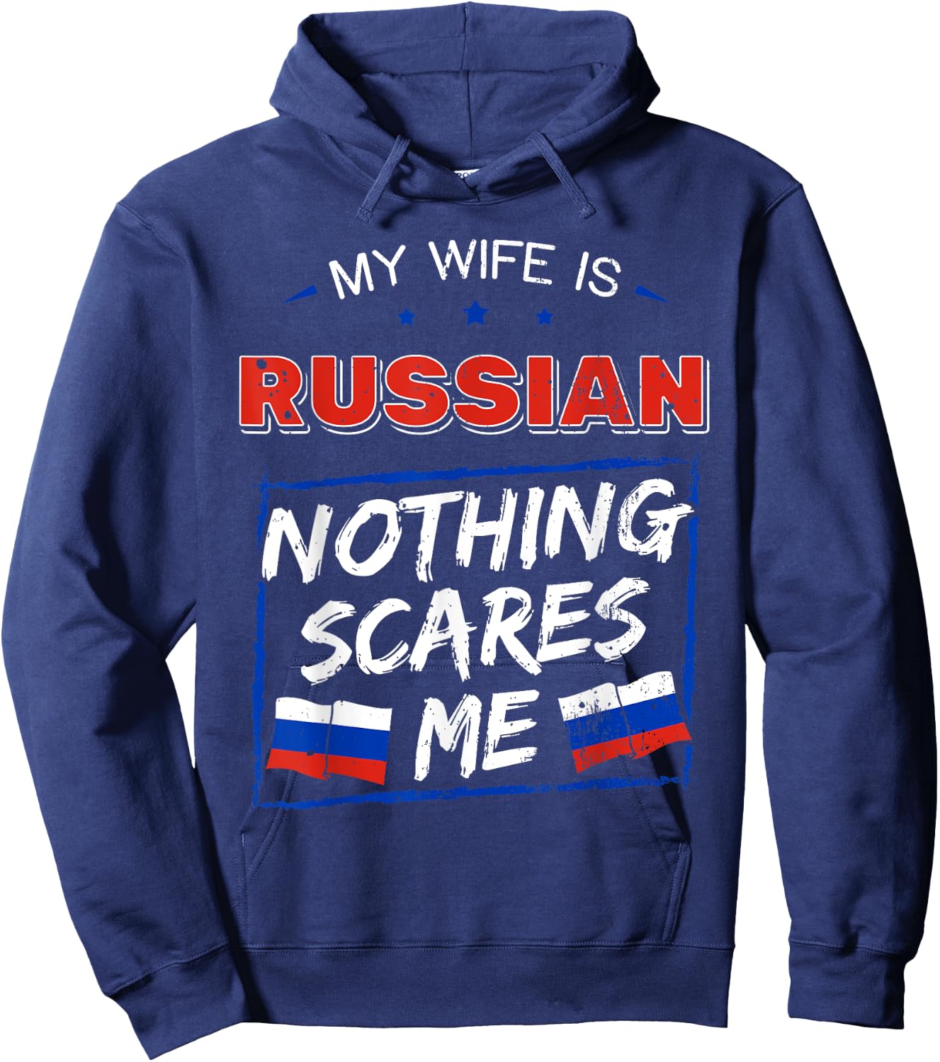 My Wife Is Russian Heritage Russian Federation Roots Flag Hoodie - Hoodie | Navy
