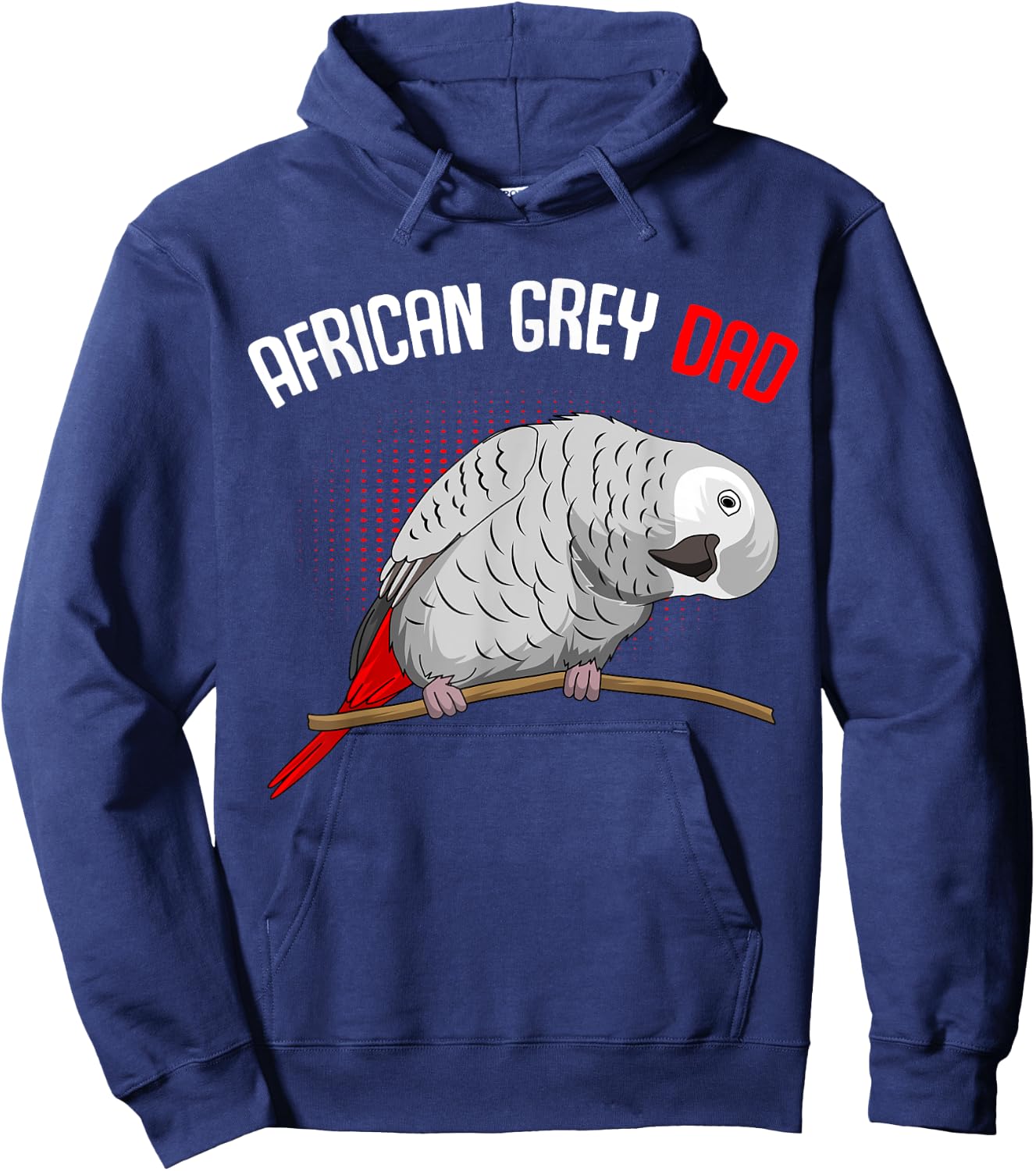 Cute Bird Lover & Gift Ideas African Grey Parrot Dad Funny Men Hoodie - Hoodie | Navy