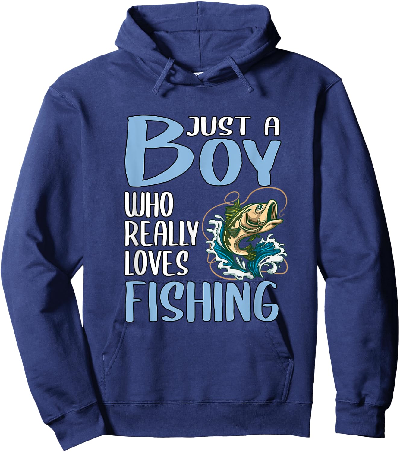 Fishing Gift Just A Boy Who Really Loves Fishing Hoodie - Hoodie | Navy