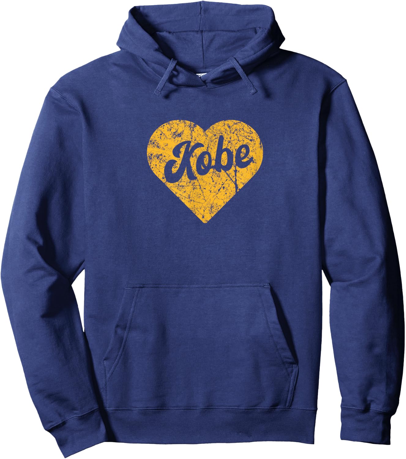 Popular Name Gift | I Love Kobe | First Name Gold Heart Hoodie - Hoodie | Navy
