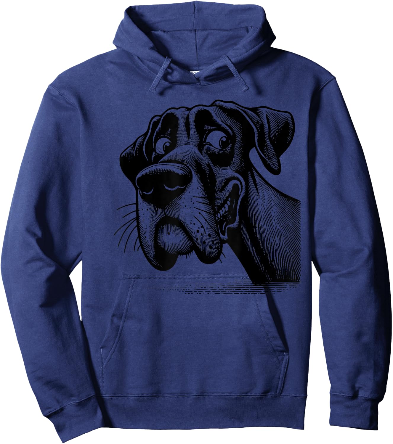 Goofy Giant Adorable Large Gentle Dog Lover Great Dane Women Girls Kids Hoodie - Hoodie | Navy