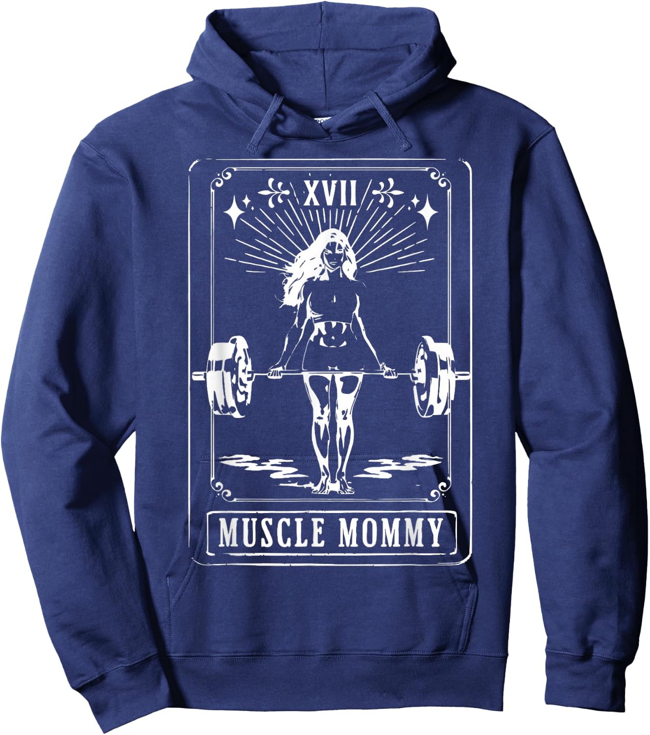 Fitness Workout Tarot Card Muscle Mommy Gym Women Girl Hoodie - Hoodie | Navy