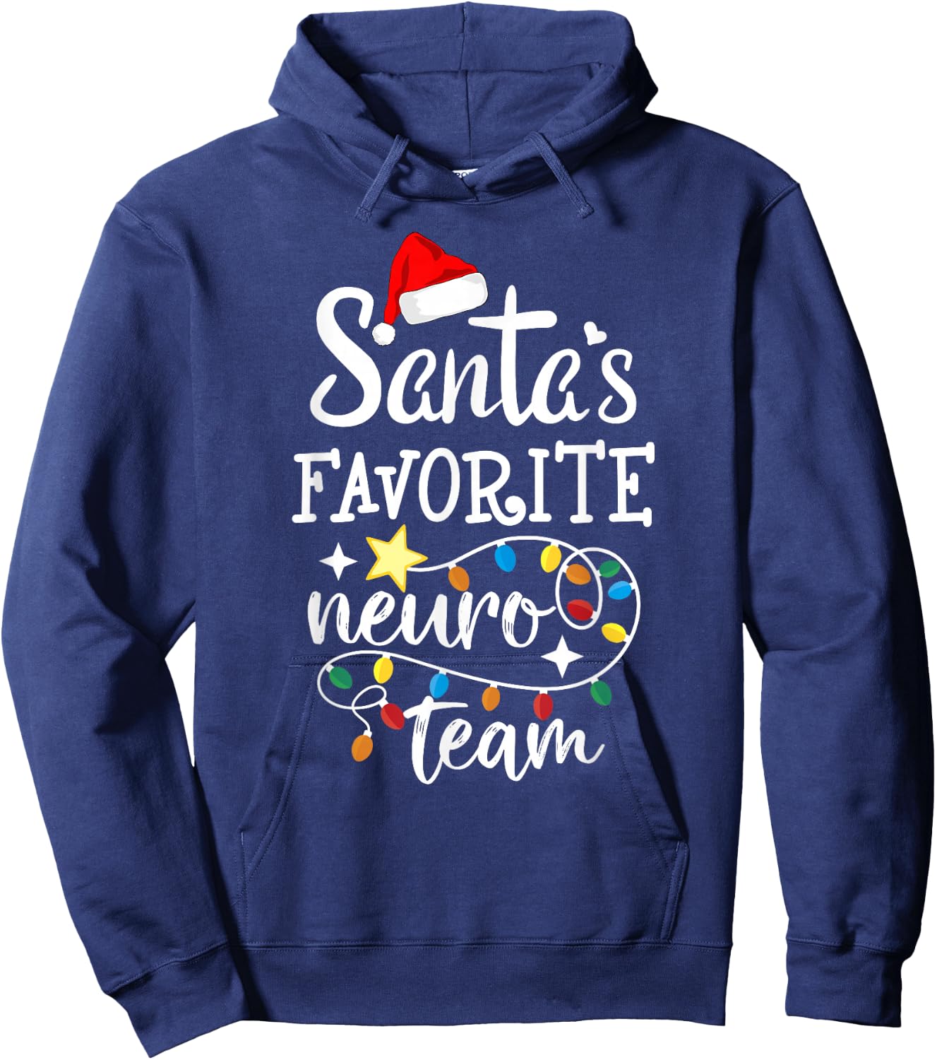 Santa's Favorite Neuro Team Christmas Neurology Nurse Crew Hoodie - Hoodie | Navy