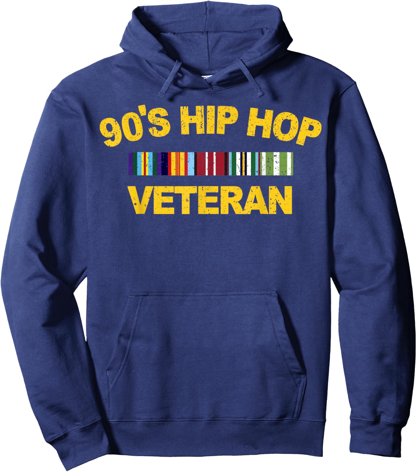 Vintage 90's Hip Hop Veteran Hoodie - Hoodie | Navy