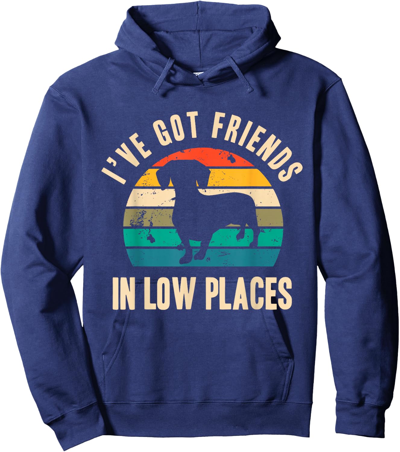 I've Got Friends In Low Places Funny Dachshund Vintage Gift Hoodie - Hoodie | Navy