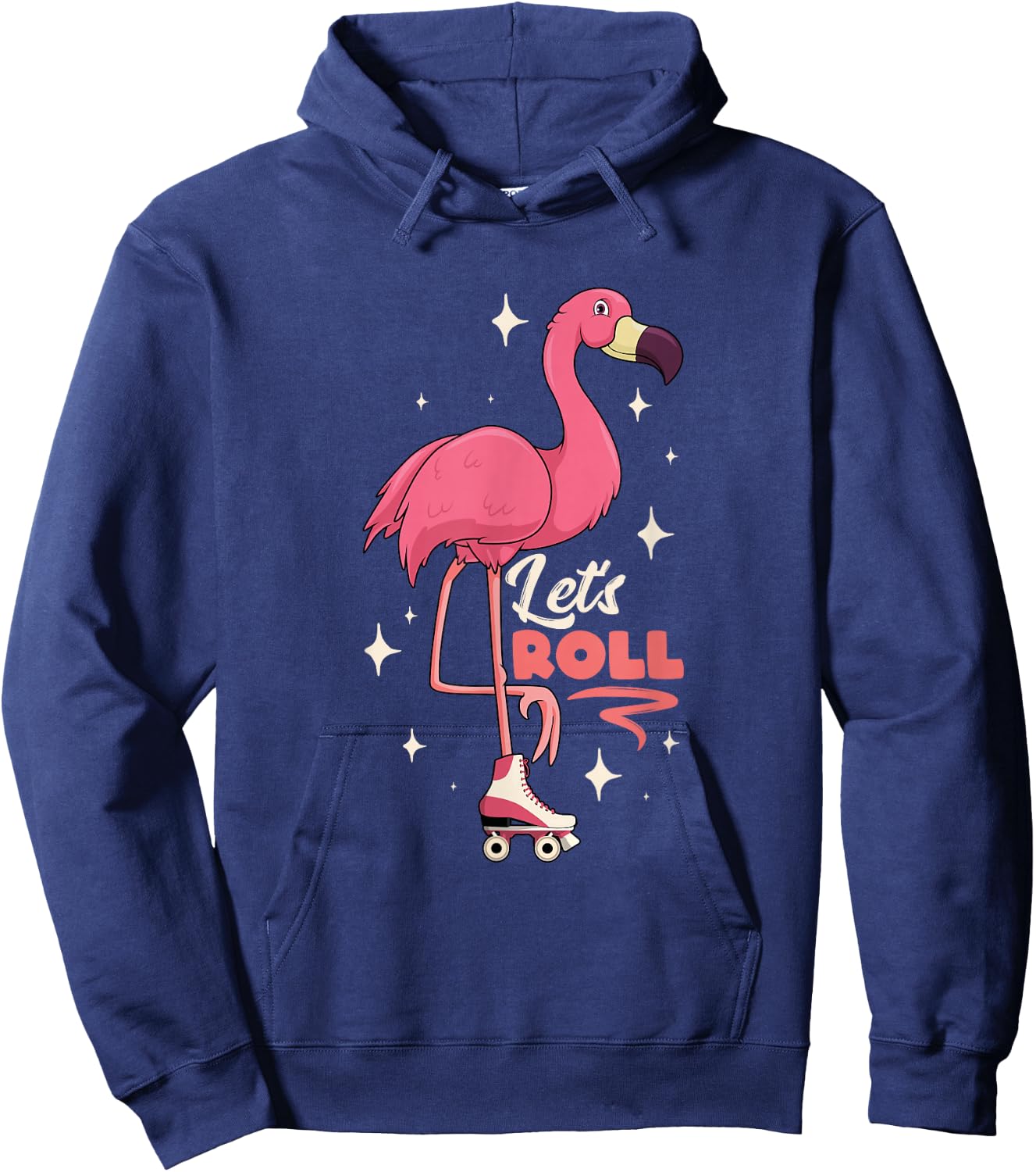Roller Skating Dance Flamingo Let's Roll Quad Skater Hoodie - Hoodie | Navy