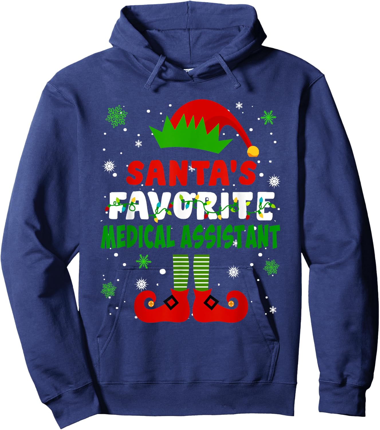 Santa's Favorite Medical Assistant Funny Christmas Gifts Hoodie - Hoodie | Navy