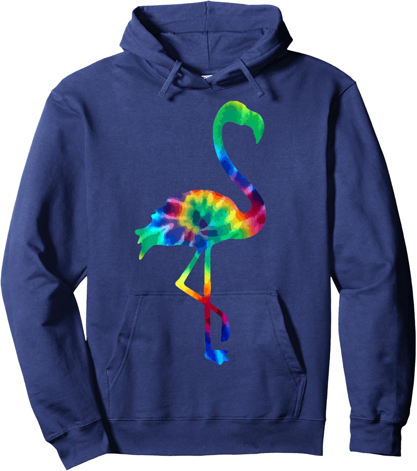 Flamingo Tie Dye Vintage Hippie Flamingo Lover Small Hoodie - Hoodie | Navy