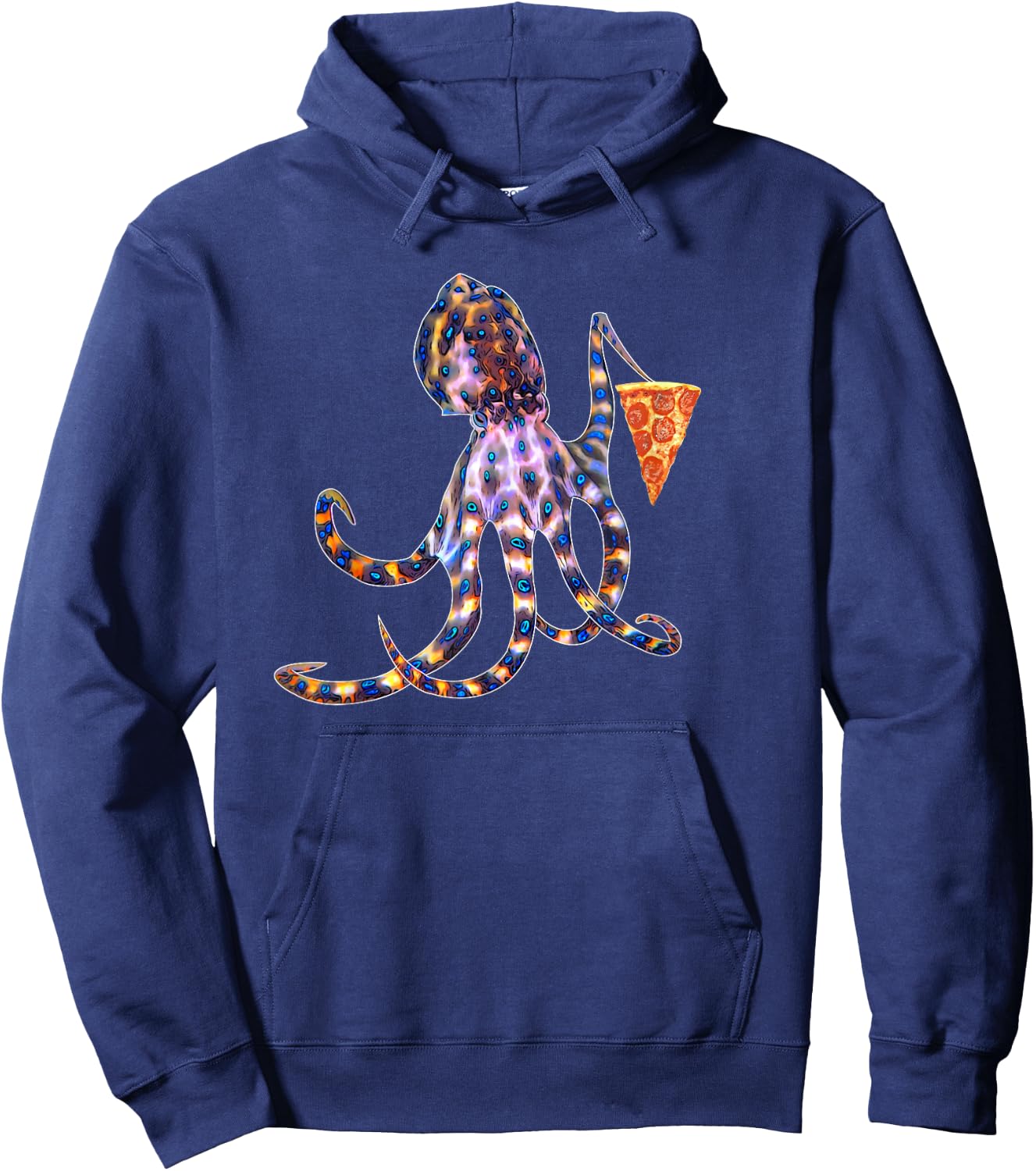 Blue ringed octopus and pizza lovers Hoodie - Hoodie | Navy