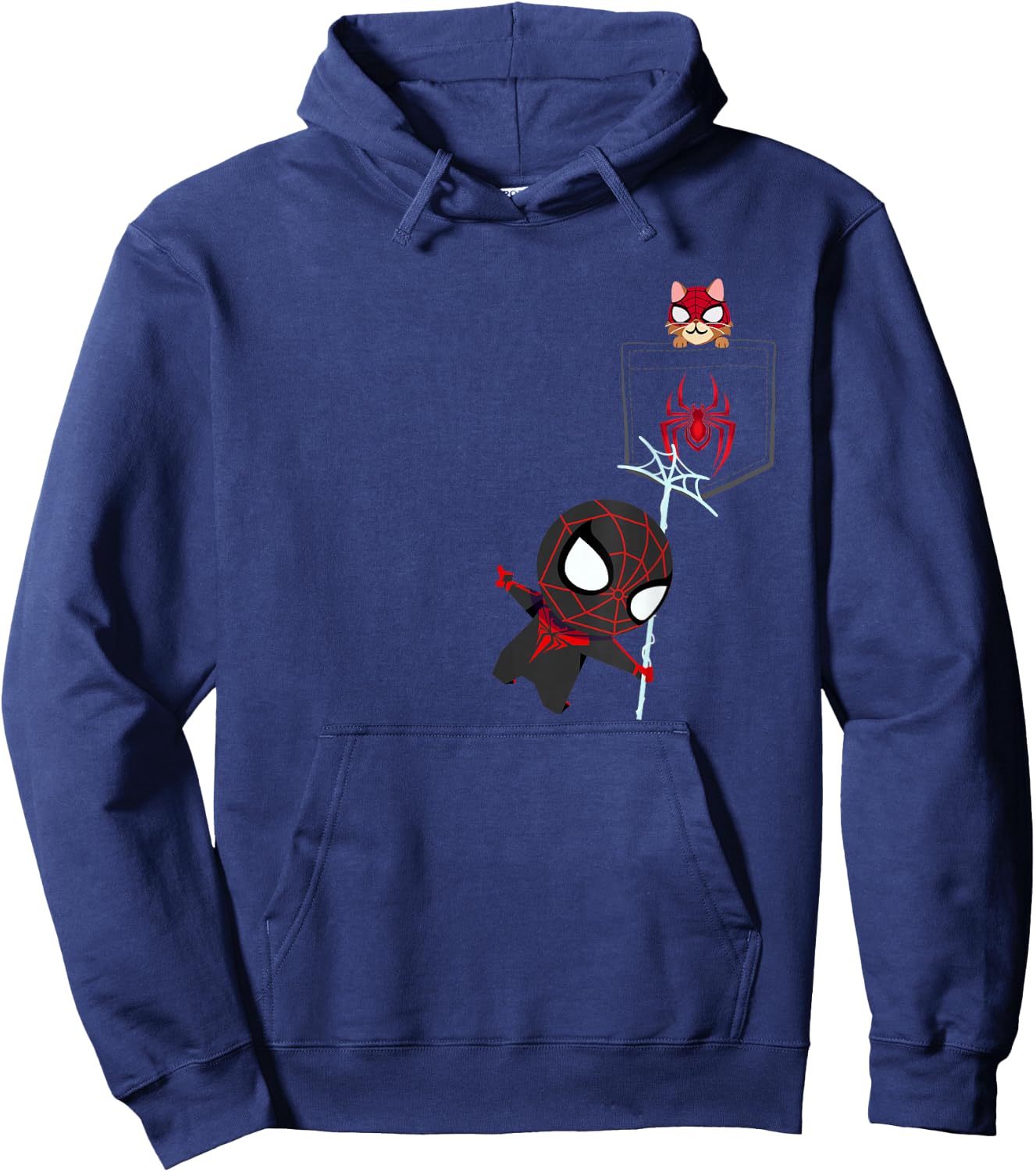 Marvel Spider-Man Miles Morales Game Spidey and Spider-Cat Hoodie - Hoodie | Navy