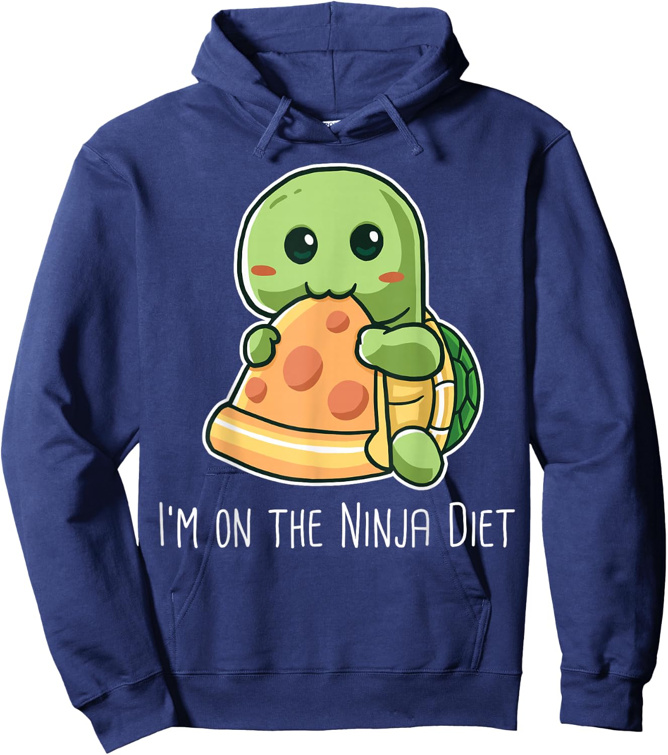 I'm On The Ninja Diet Funny Turtle Eating Pizza Nerd Geek Hoodie - Hoodie | Navy