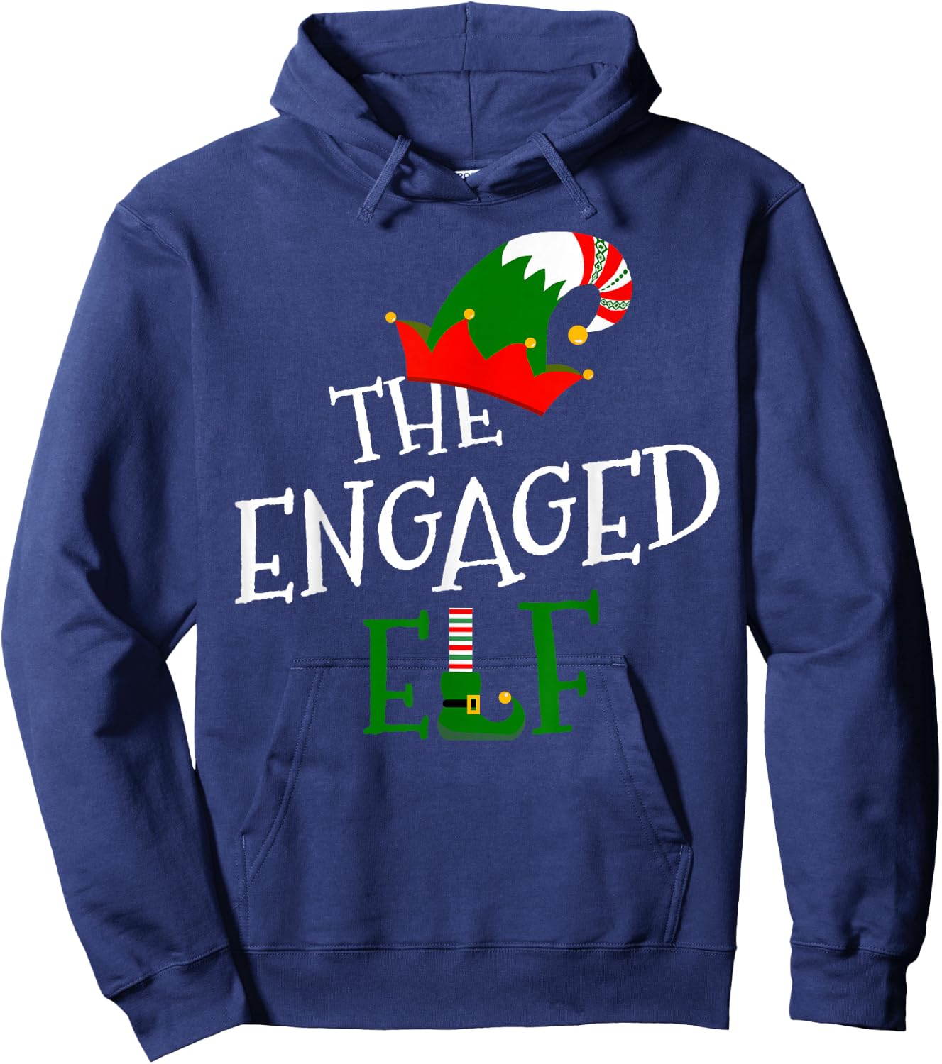 The Engaged Elf Family Matching Group Gift Christmas Costume Hoodie - Hoodie | Navy