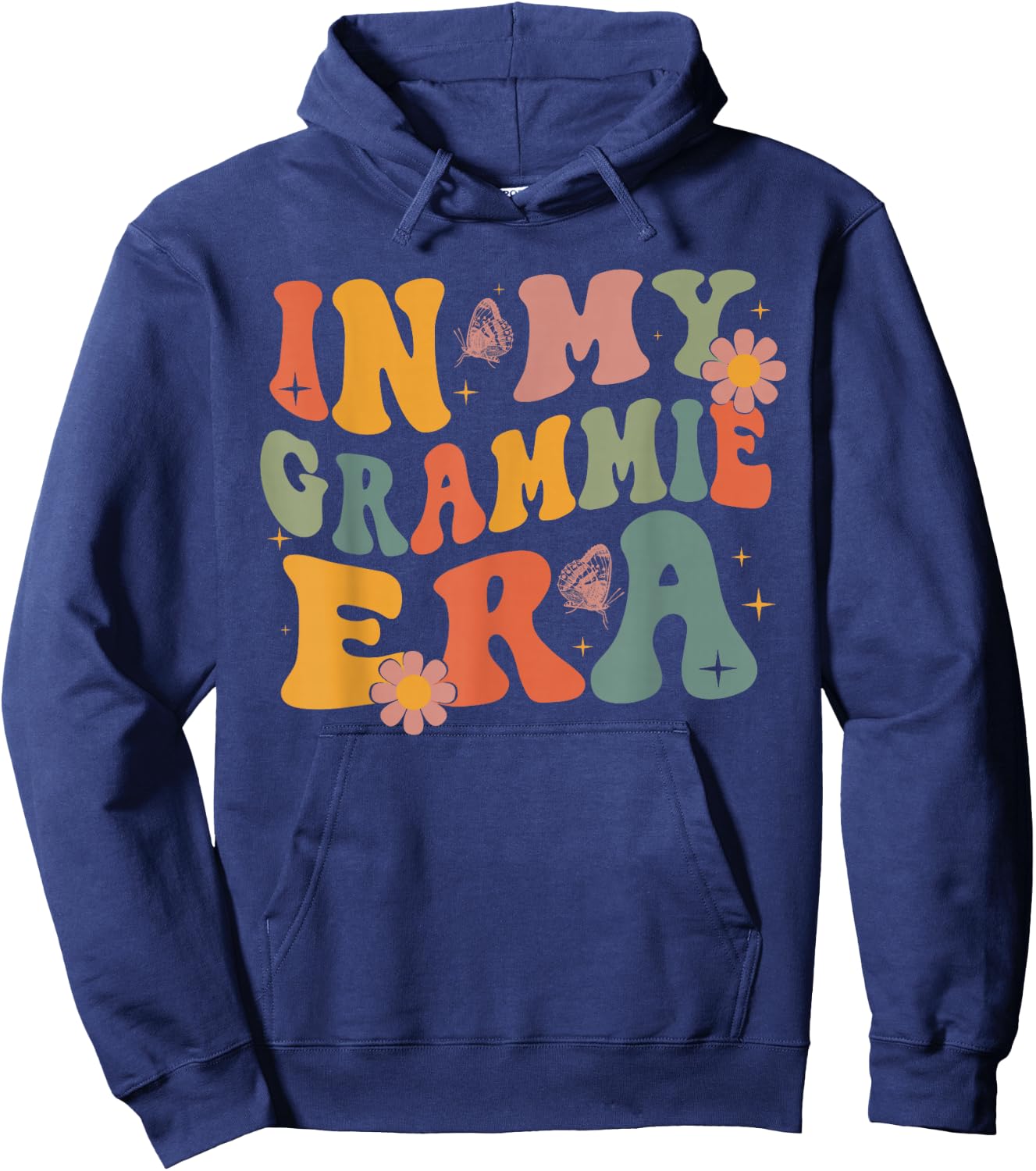 In My Grammie Era Christmas Flower Butterfly Xmas Holida Hoodie - Hoodie | Navy