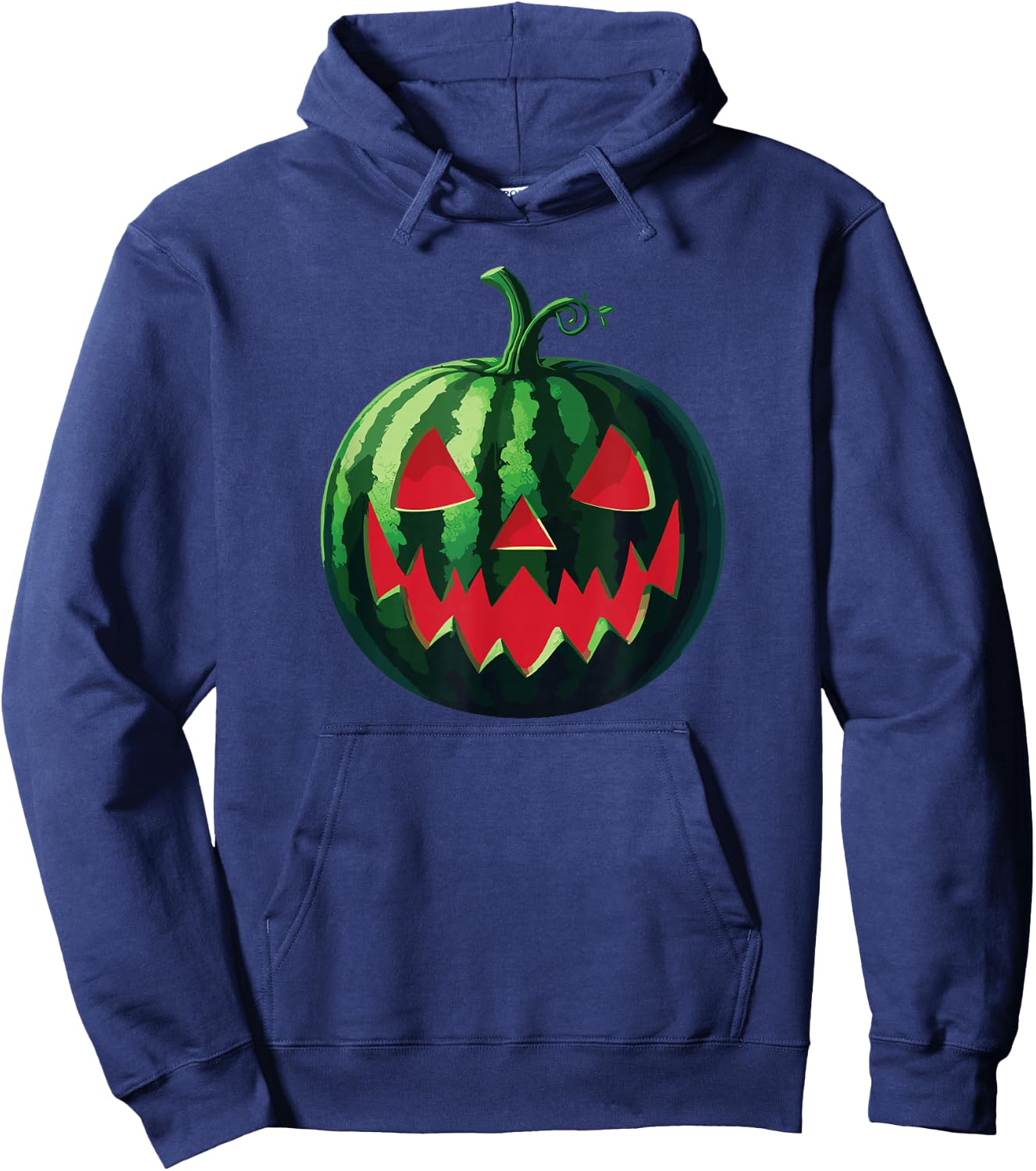 Spooky Summer Watermelon Jack-O-Lantern Halfway to Halloween Hoodie - Hoodie | Navy