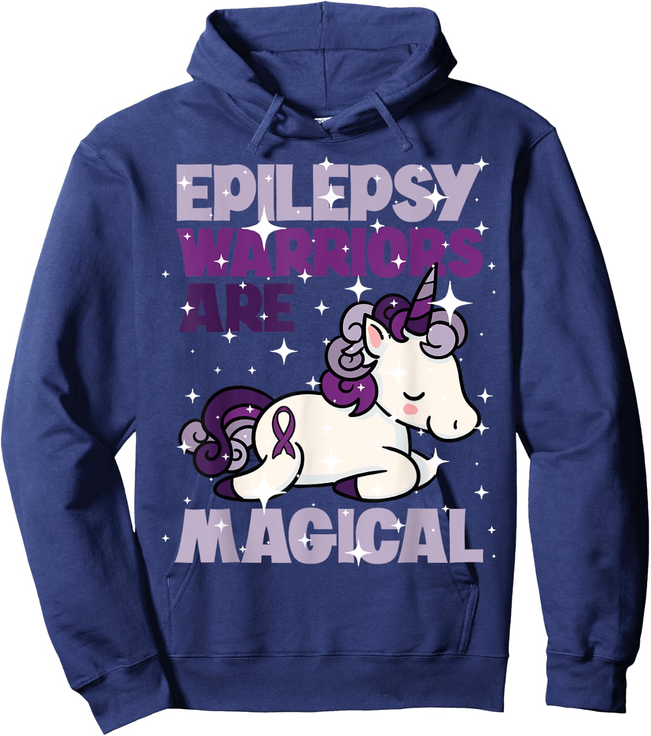 Epilepsy Warrior Epileptic Day Purple Unicorn Lover Gift Hoodie - Hoodie | Navy