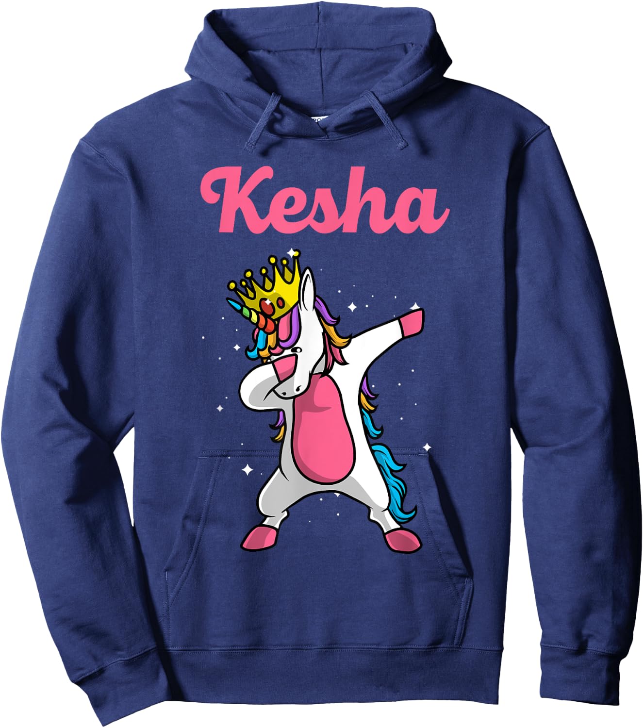 KESHA Name Personalized Birthday Dabbing Unicorn Queen Hoodie - Hoodie | Navy
