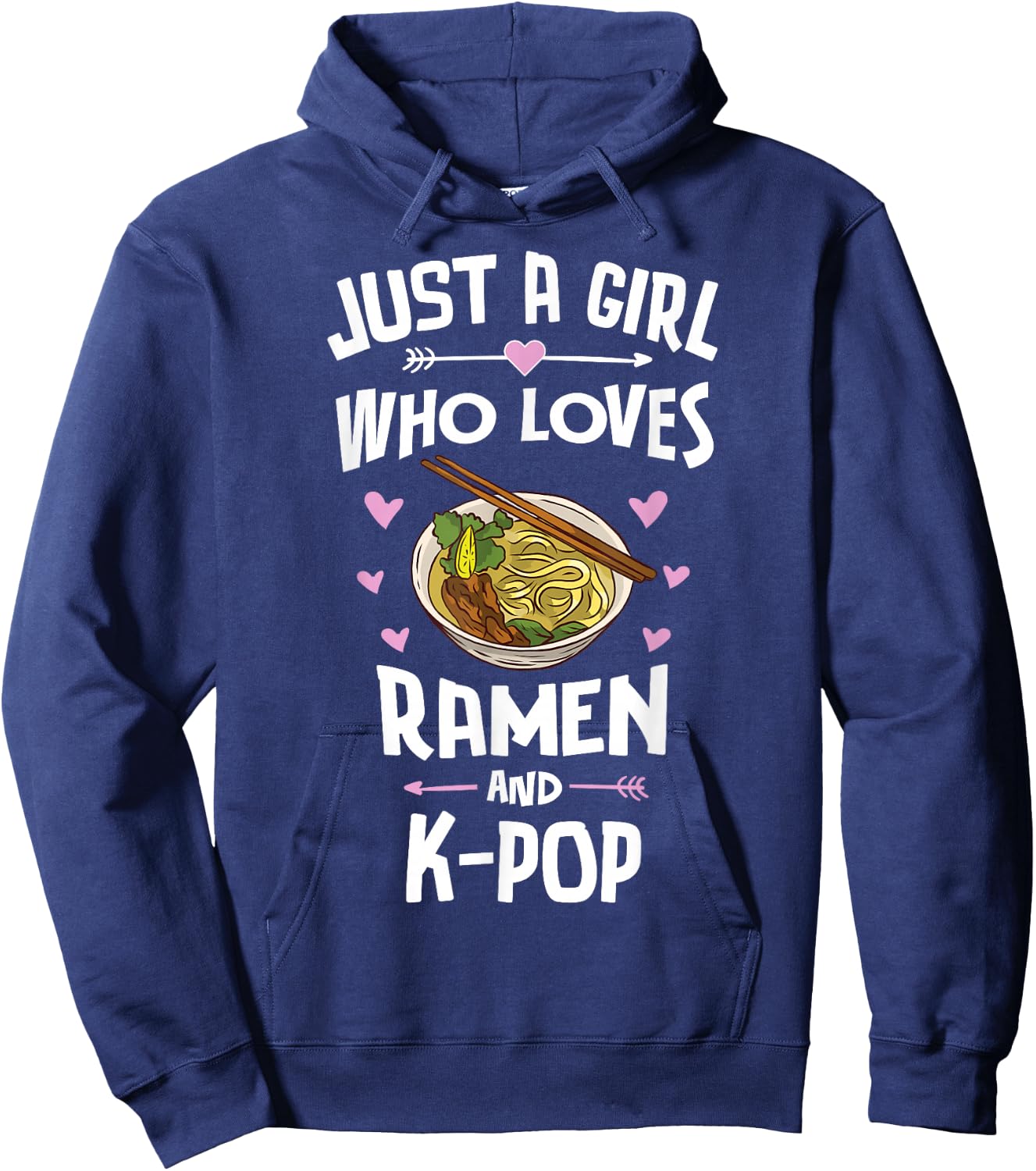 Ramen and K-Pop Graphic for Teen Girls Small Hoodie - Hoodie | Navy