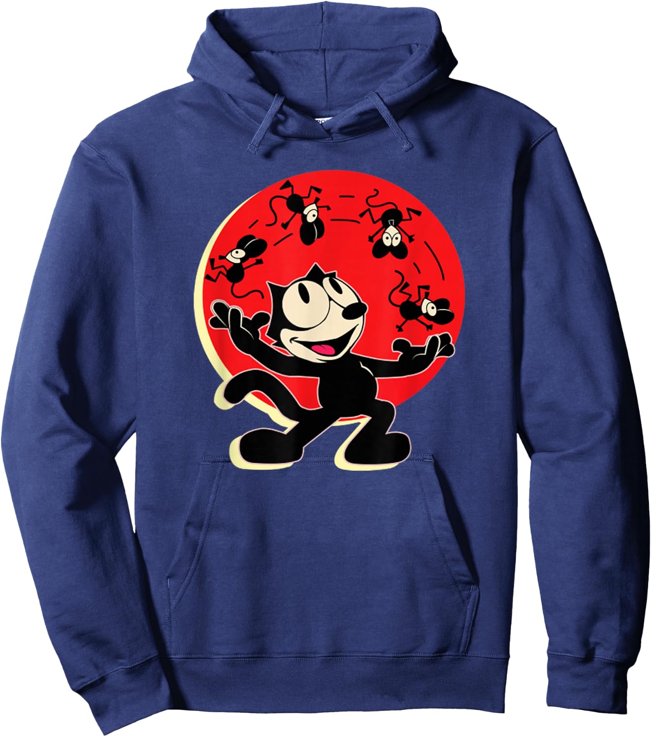 Felix Cat Juggling Mice Vintage Cartoon Retro Graphic Hoodie - Hoodie | Navy