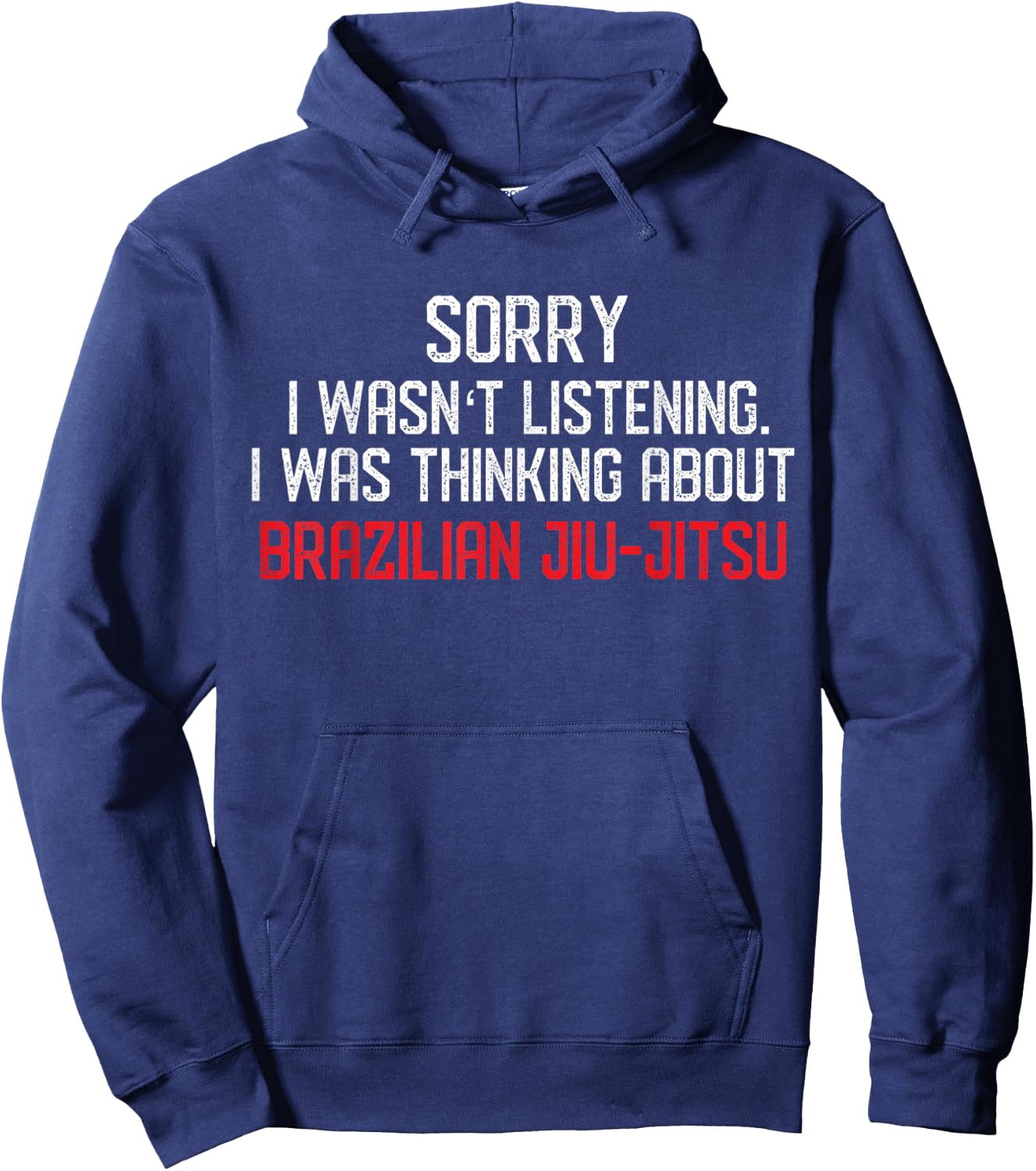 Thinking About Jiu Jitsu - Funny Jiu-Jitsu BJJ Gift Hoodie - Hoodie | Navy