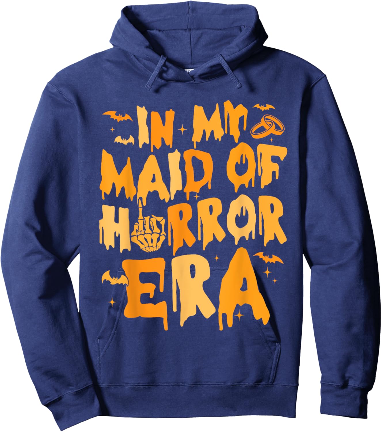 Funny In My Maid Of Horror Era Halloween Wedding Spooky Hoodie - Hoodie | Navy