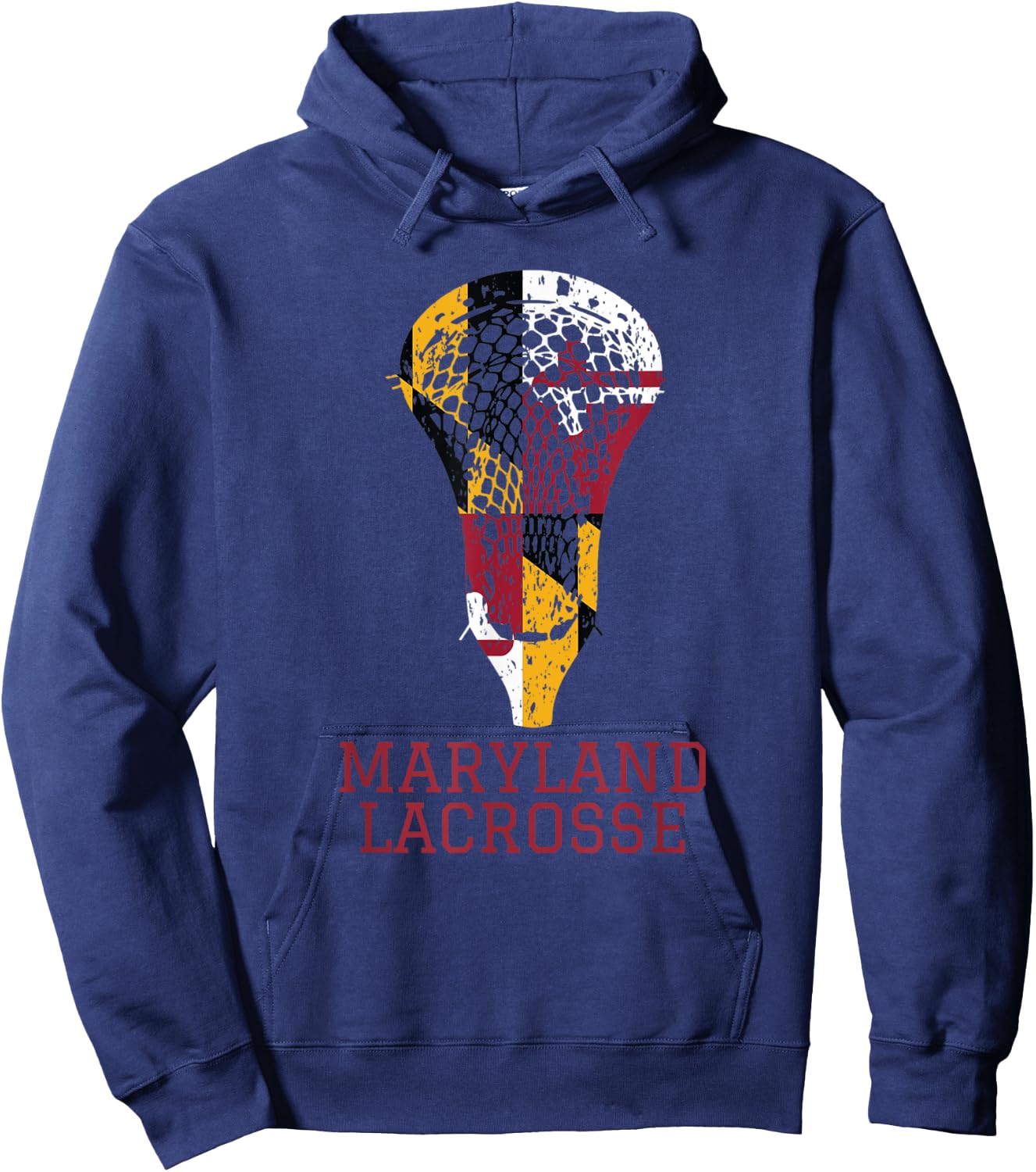 State of Maryland Flag Lacrosse Team Player Lax Coach Gift Hoodie - Hoodie | Navy
