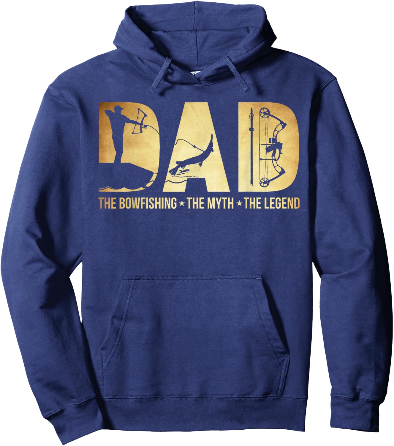 Dad the bowfishing the myth the legend Great Funny Gift dad Hoodie - Hoodie | Navy
