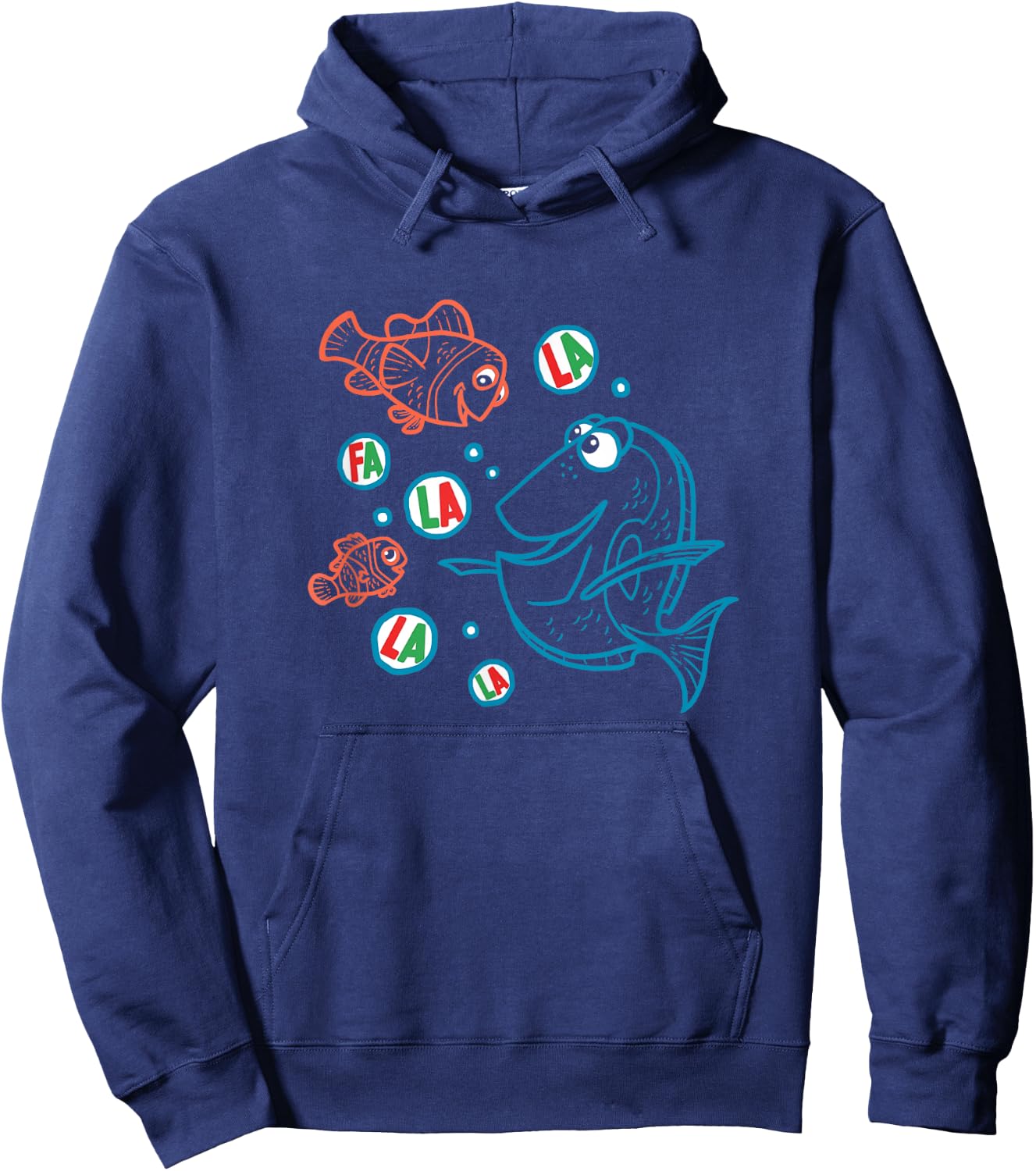 Disney Pixar Finding Nemo Christmas Fa La La La Outline Logo Hoodie - Hoodie | Navy