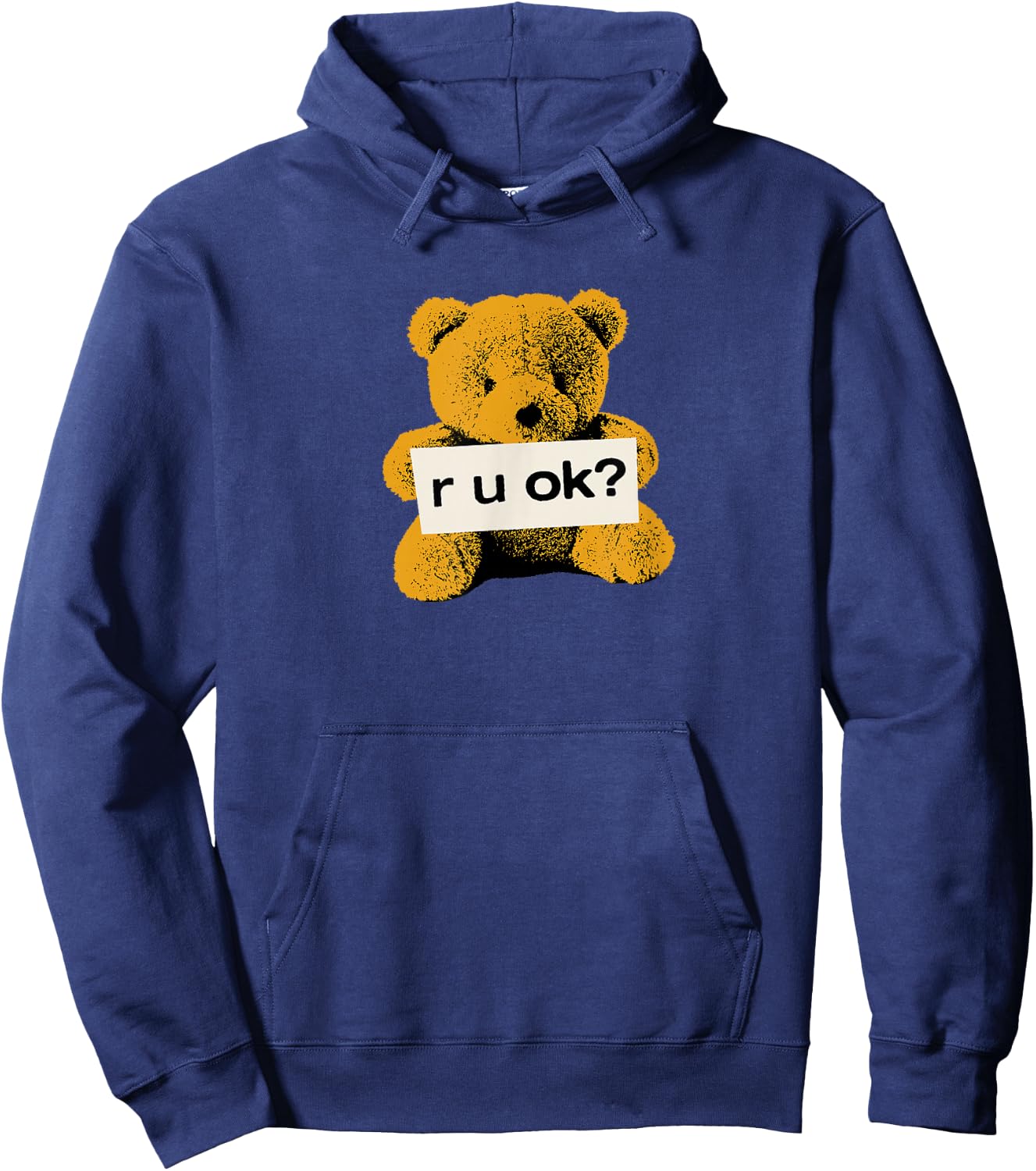 Official Yungblud Teddy r u ok? Black Hoodie - Hoodie | Navy