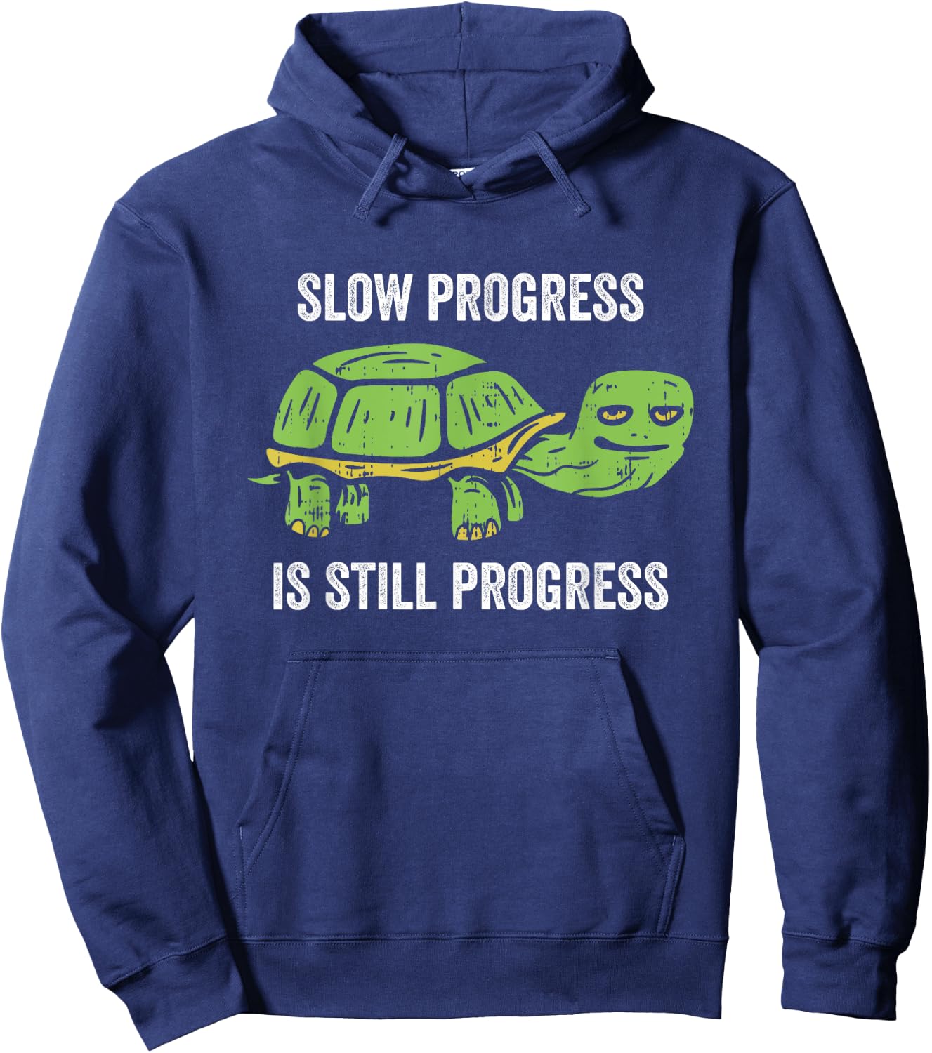 Slow Progress Is Still Progress Turtle Lover Fitness Workout Hoodie - Hoodie | Navy