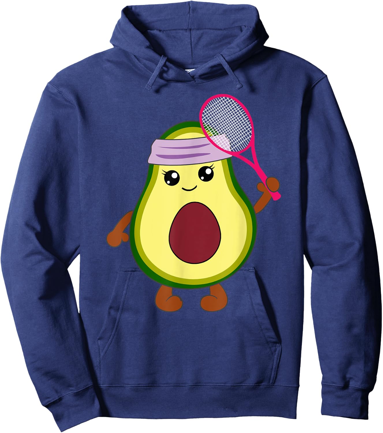Funny Avocado Tennis Player Tennis Gift Vegetarian Hoodie - Hoodie | Navy