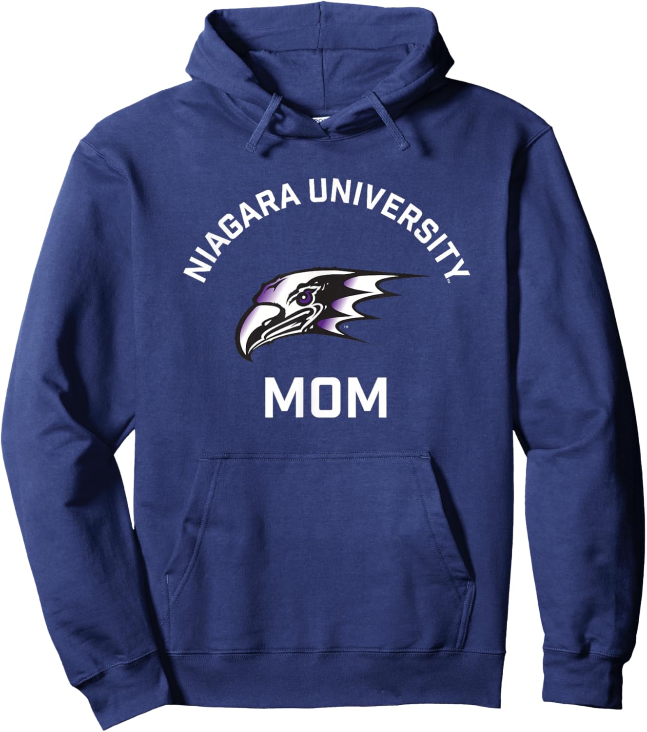 Niagara University Purple Eagles Arched Mom Hoodie - Hoodie | Navy