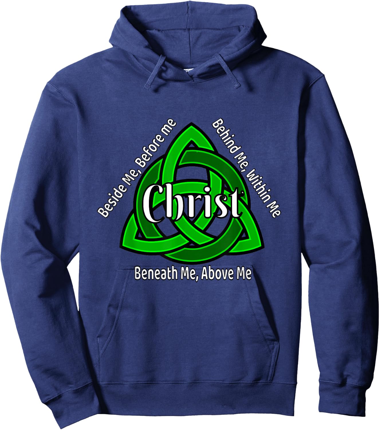 Celtic Trinity Knot Shirt St Patricks Prayer Christian Gifts Hoodie - Hoodie | Navy