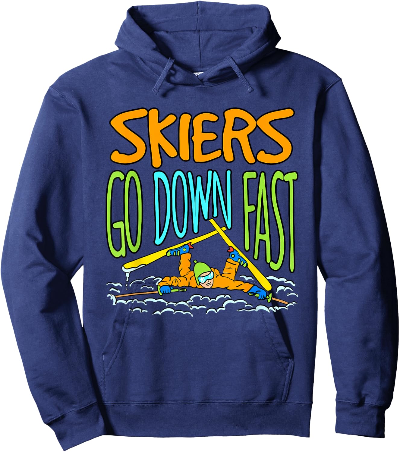 Funny Skiing Accident Down Hill Skier Pun Saying Ski Gift Hoodie - Hoodie | Navy