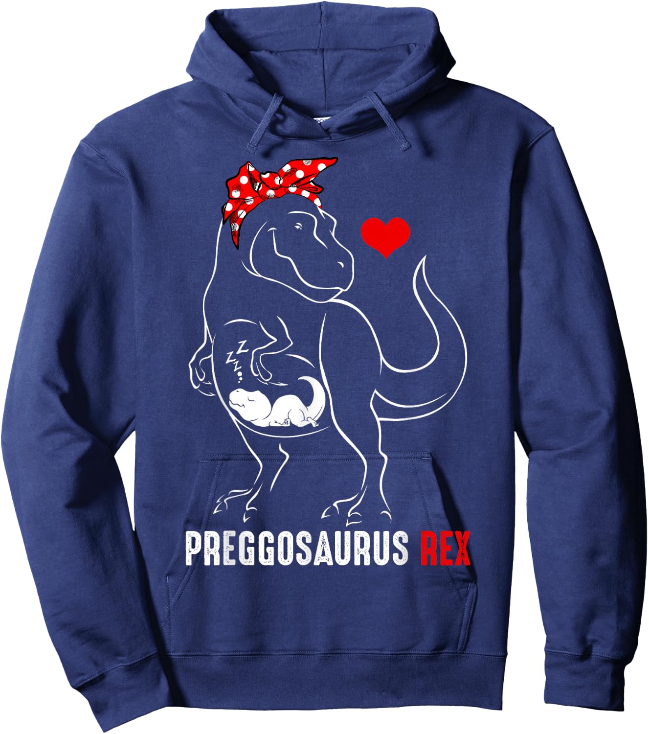 Mamasaurus Pregosaurus Rex Funny Pregnancy Have Kid Gift Small Hoodie - Hoodie | Navy