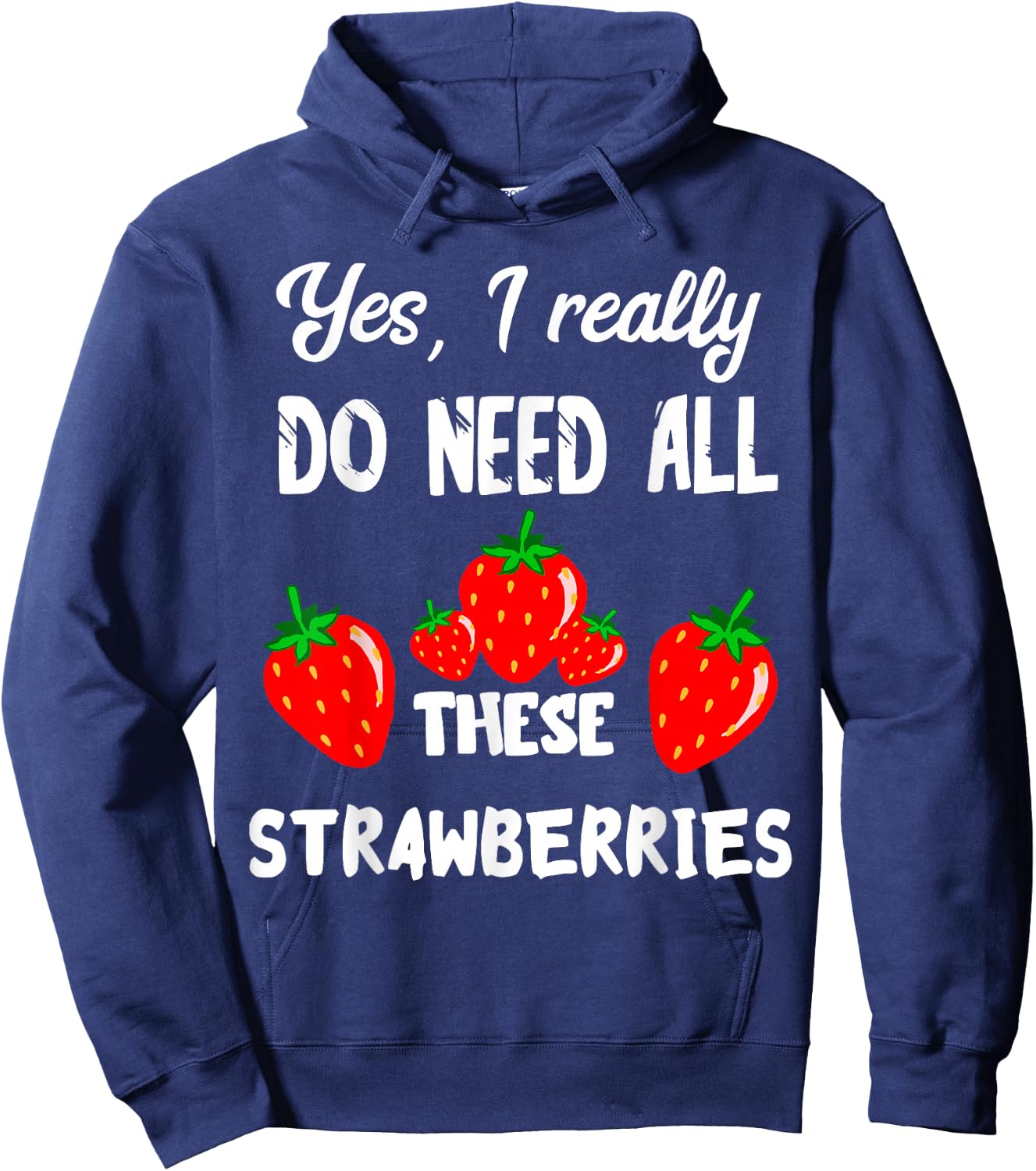 Sweet Strawberry Summer Fruits Delicious Strawberries Fruit Hoodie - Hoodie | Navy