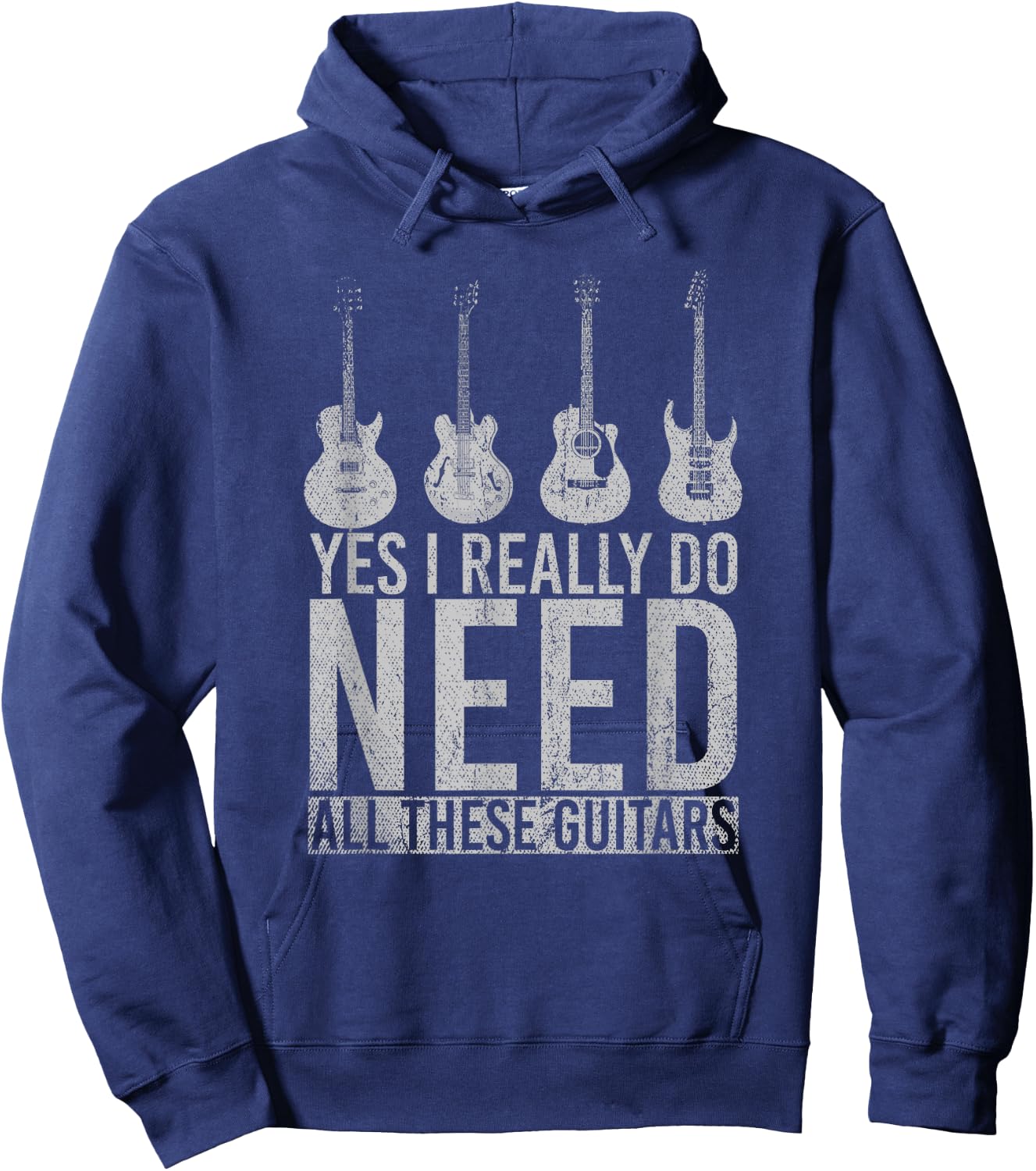Funny Musician Gift Yes I Really Do Need All These Guitars Hoodie - Hoodie | Navy