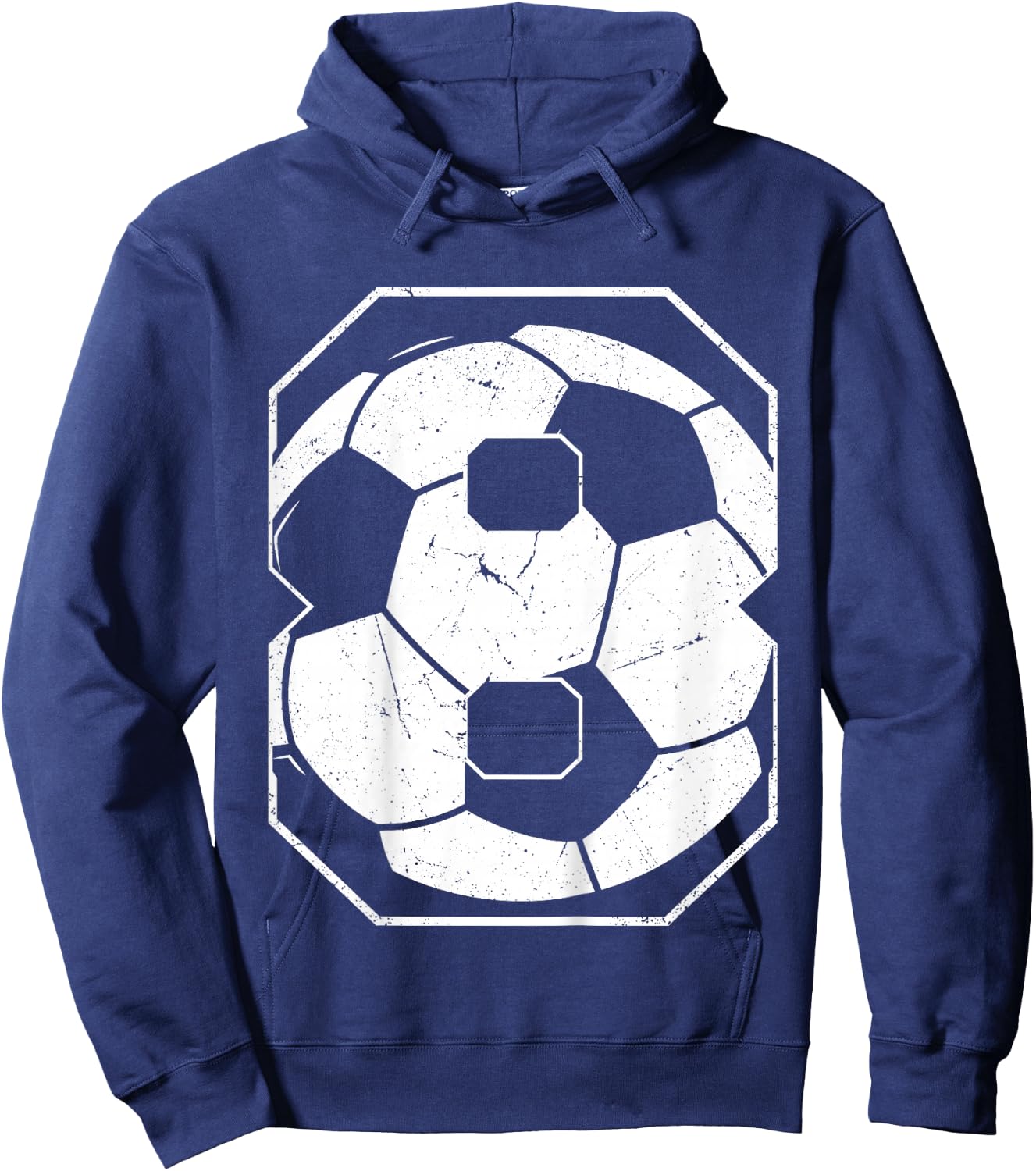 Kids 8th Birthday Boy Soccer Player Football 8 Years Old Hoodie - Hoodie | Navy