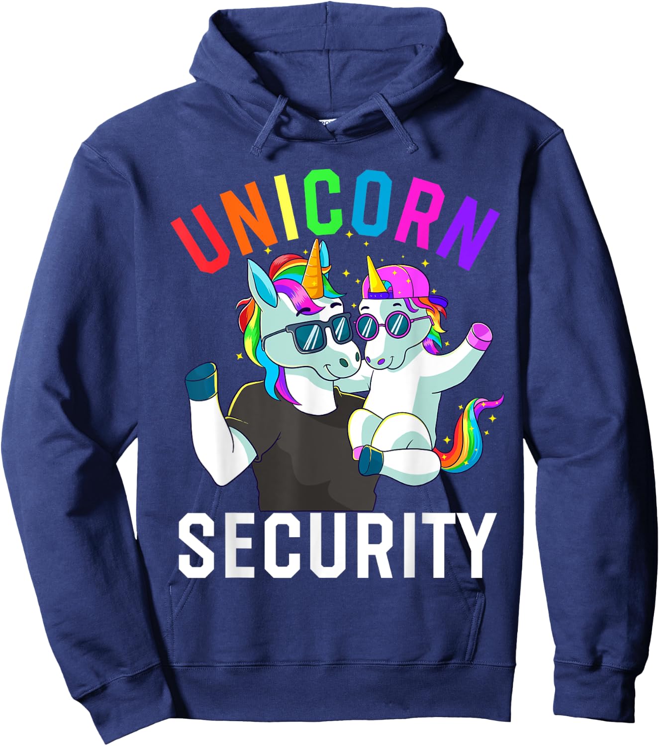 Unicorn Security Boy Brother Baby Sister Dad Family Birthday Hoodie - Hoodie | Navy