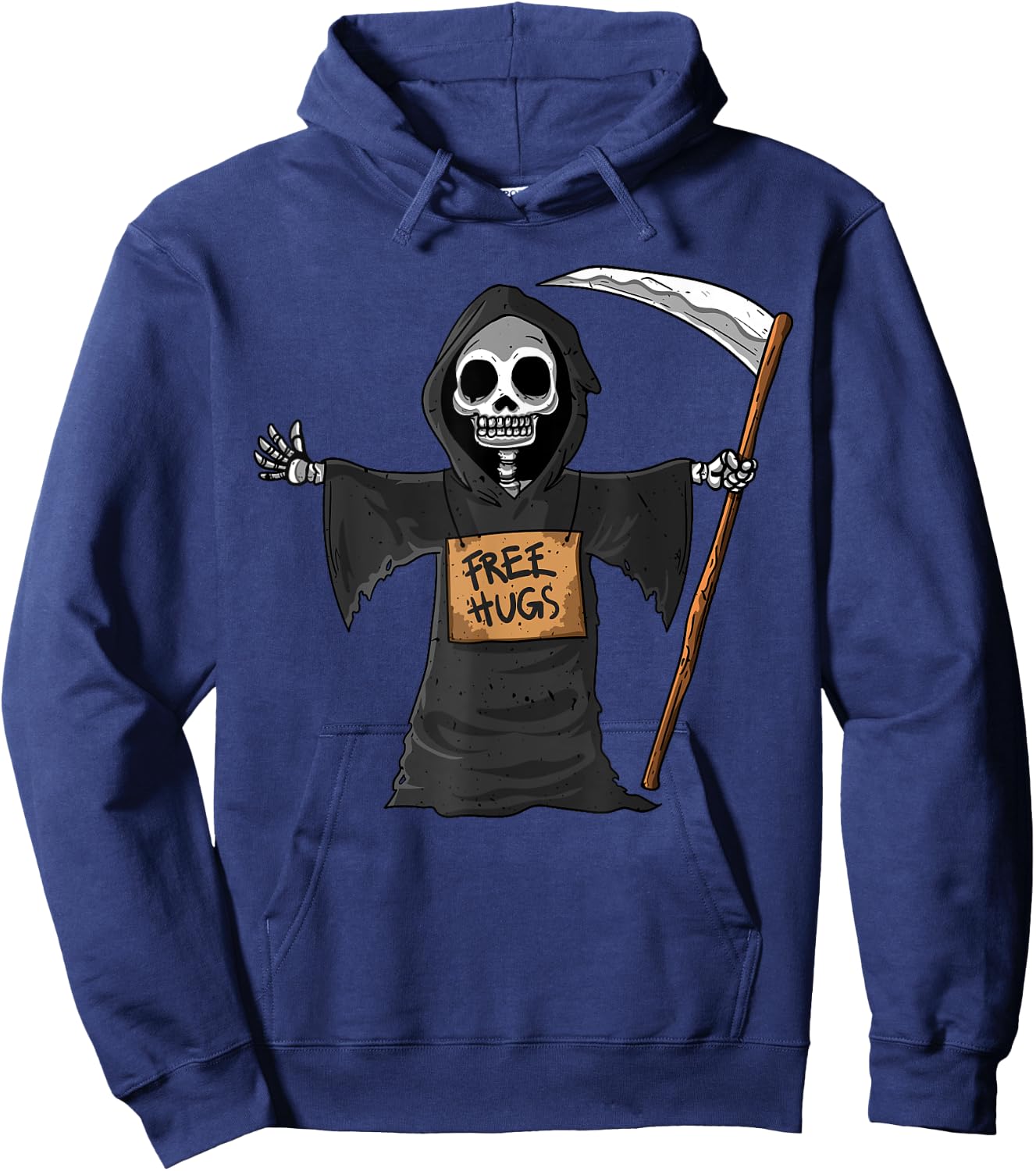 Free Hugs Grim Reaper Halloween Party Cosplay Lazy Costume Hoodie - Hoodie | Navy
