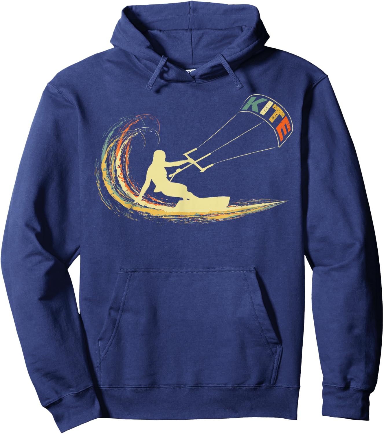 Kite Kiteboarding Kitesurfing Surf Vintage Retro Holiday Hoodie - Hoodie | Navy