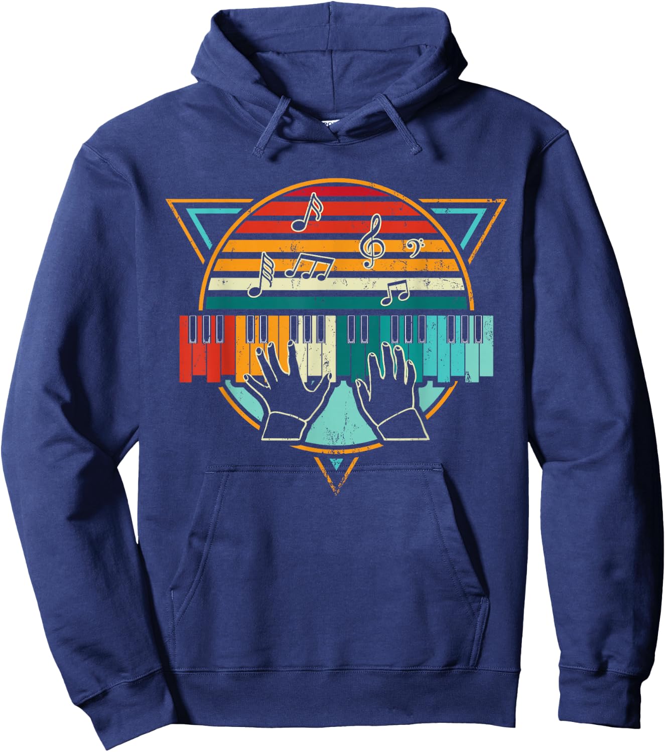 Retro Piano Keyboard Hoodie - Hoodie | Navy