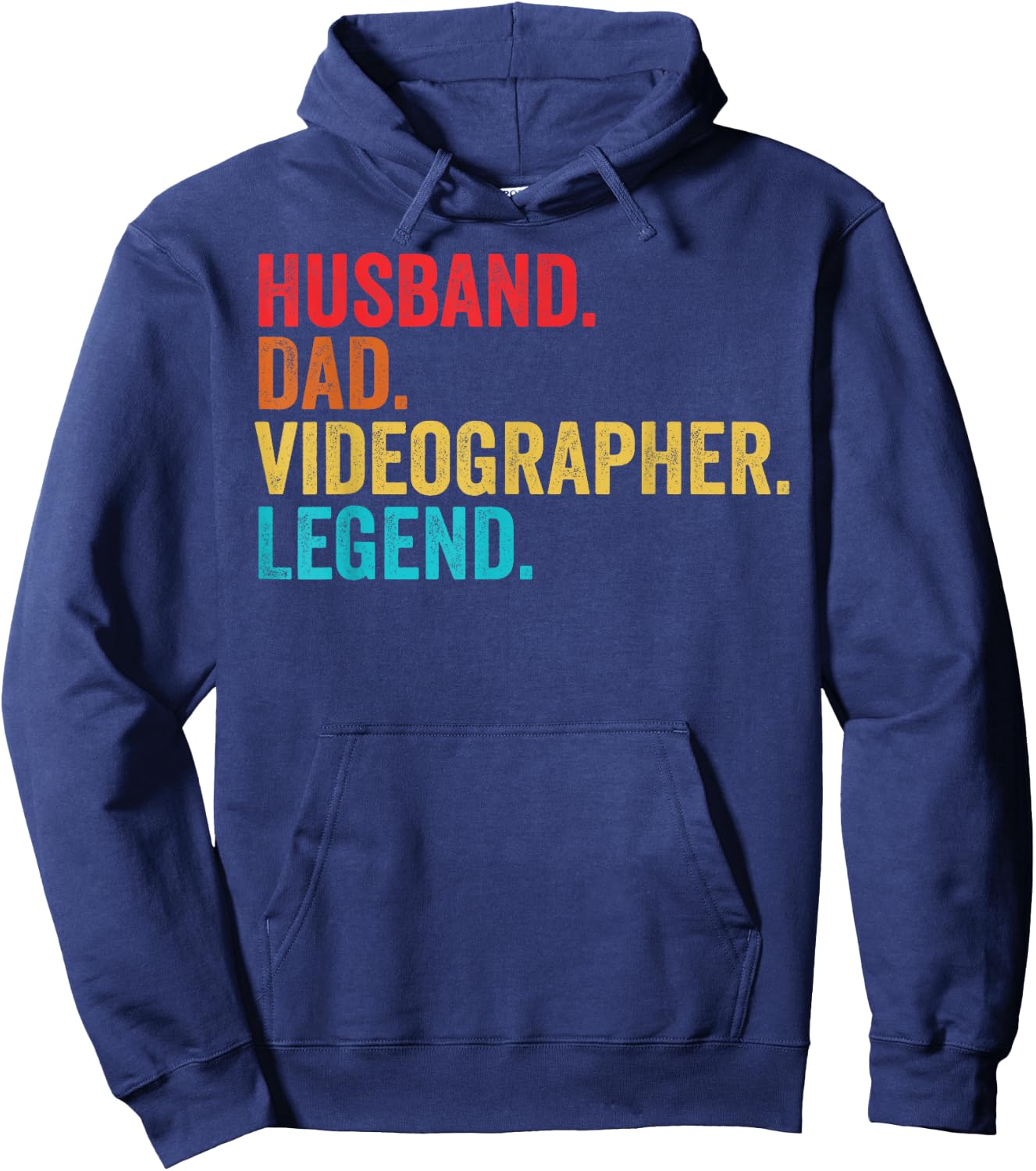 Retro Husband Dad Videographer Legend Father Dad Gifts Hoodie - Hoodie | Navy