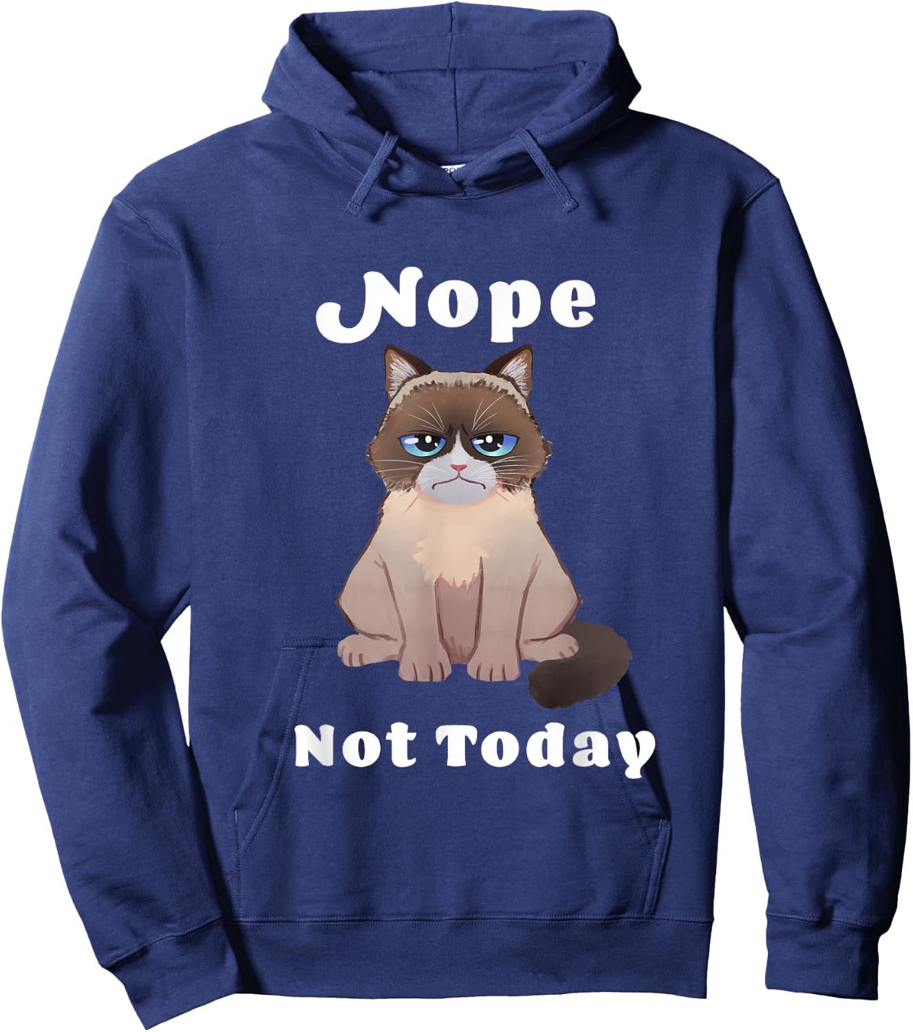 Nope Not Today Cat Hoodie - Hoodie | Navy