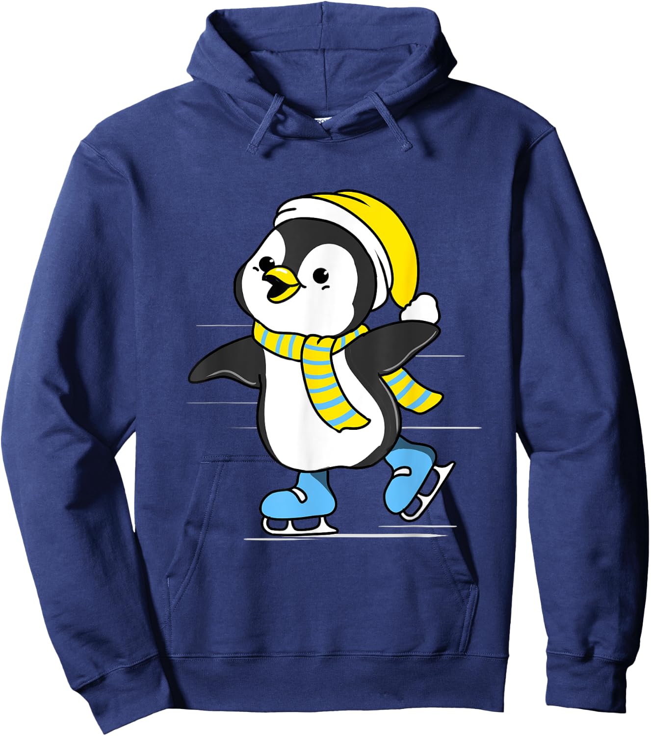 Penguin Ice Skating Hoodie - Hoodie | Navy