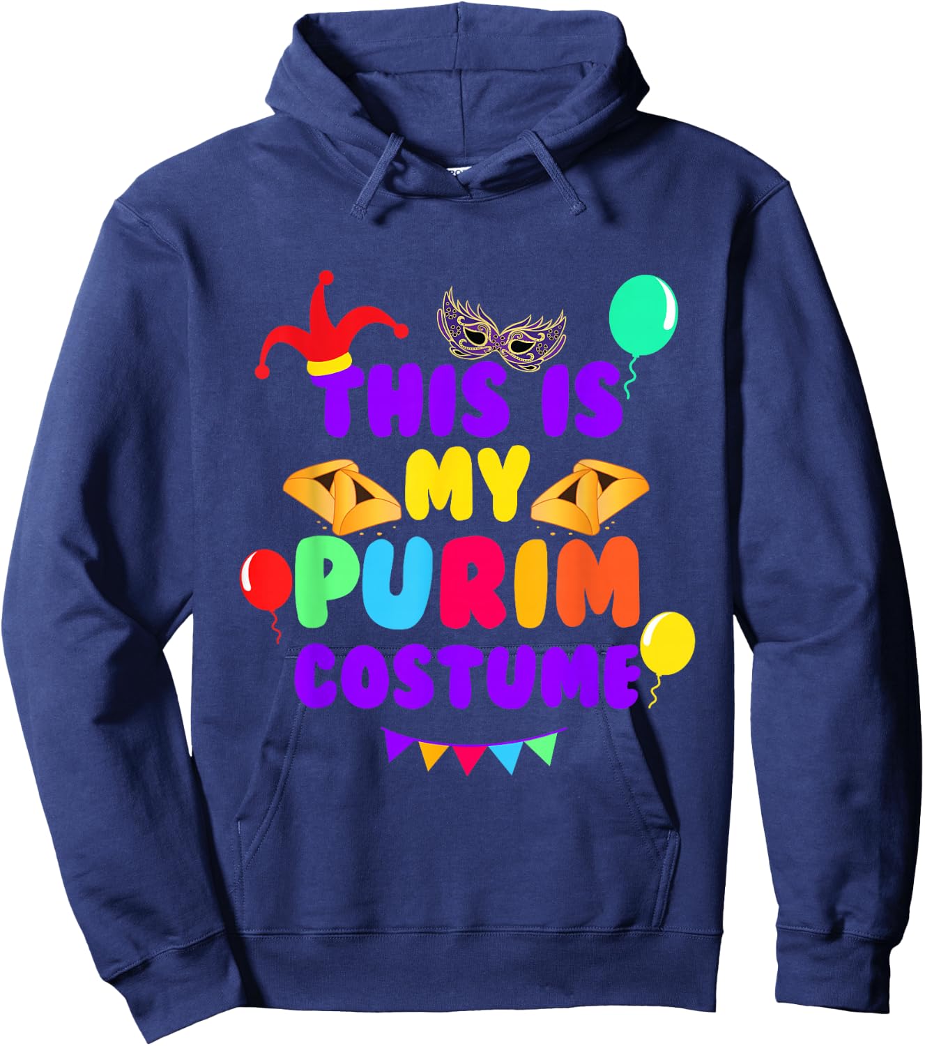 This Is My Purim Costume Jewish Happy Purim Mishloach Manot Hoodie - Hoodie | Navy