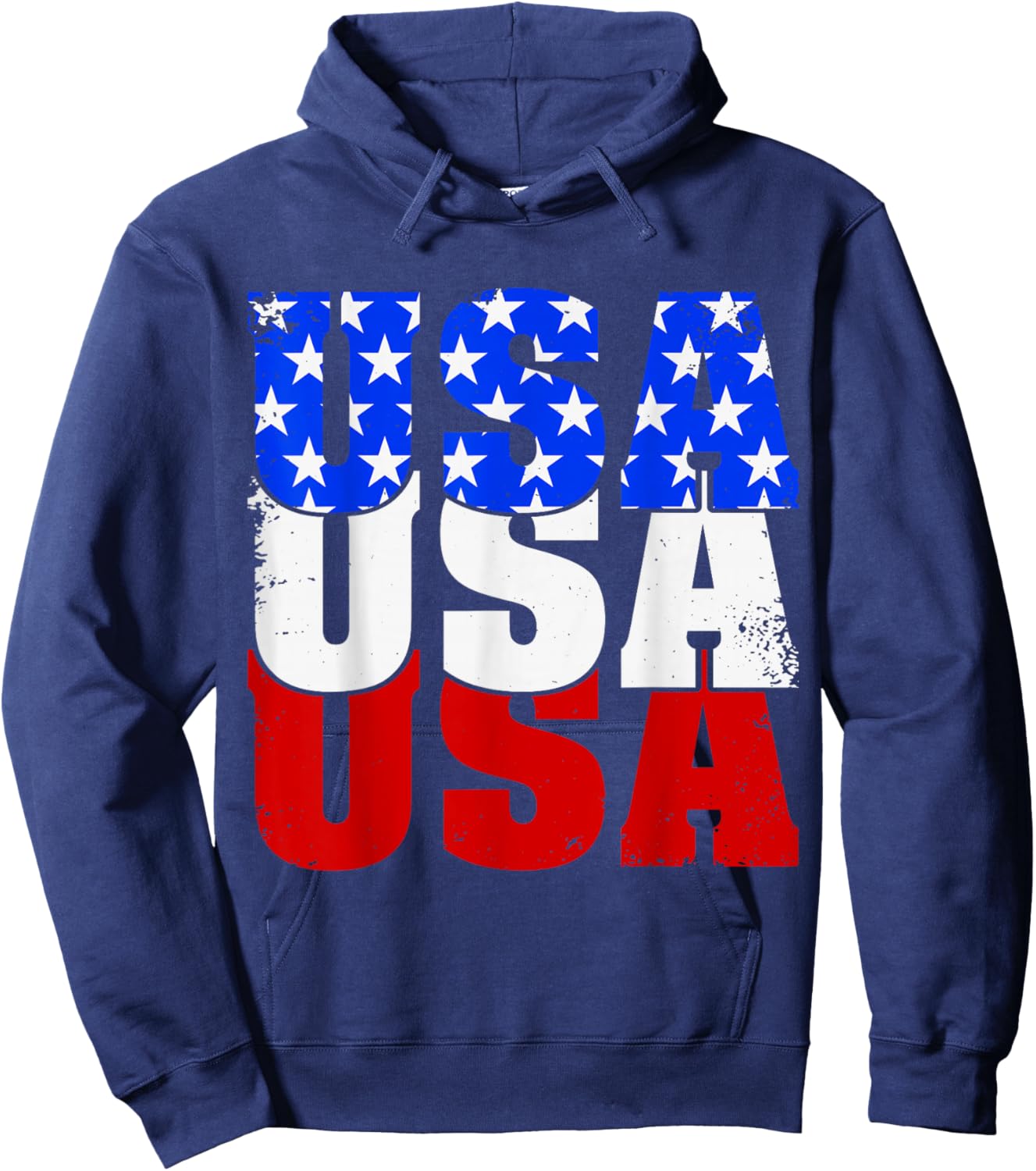 USA Patriotic American Flag Men Women 4th of July America Hoodie - Hoodie | Navy
