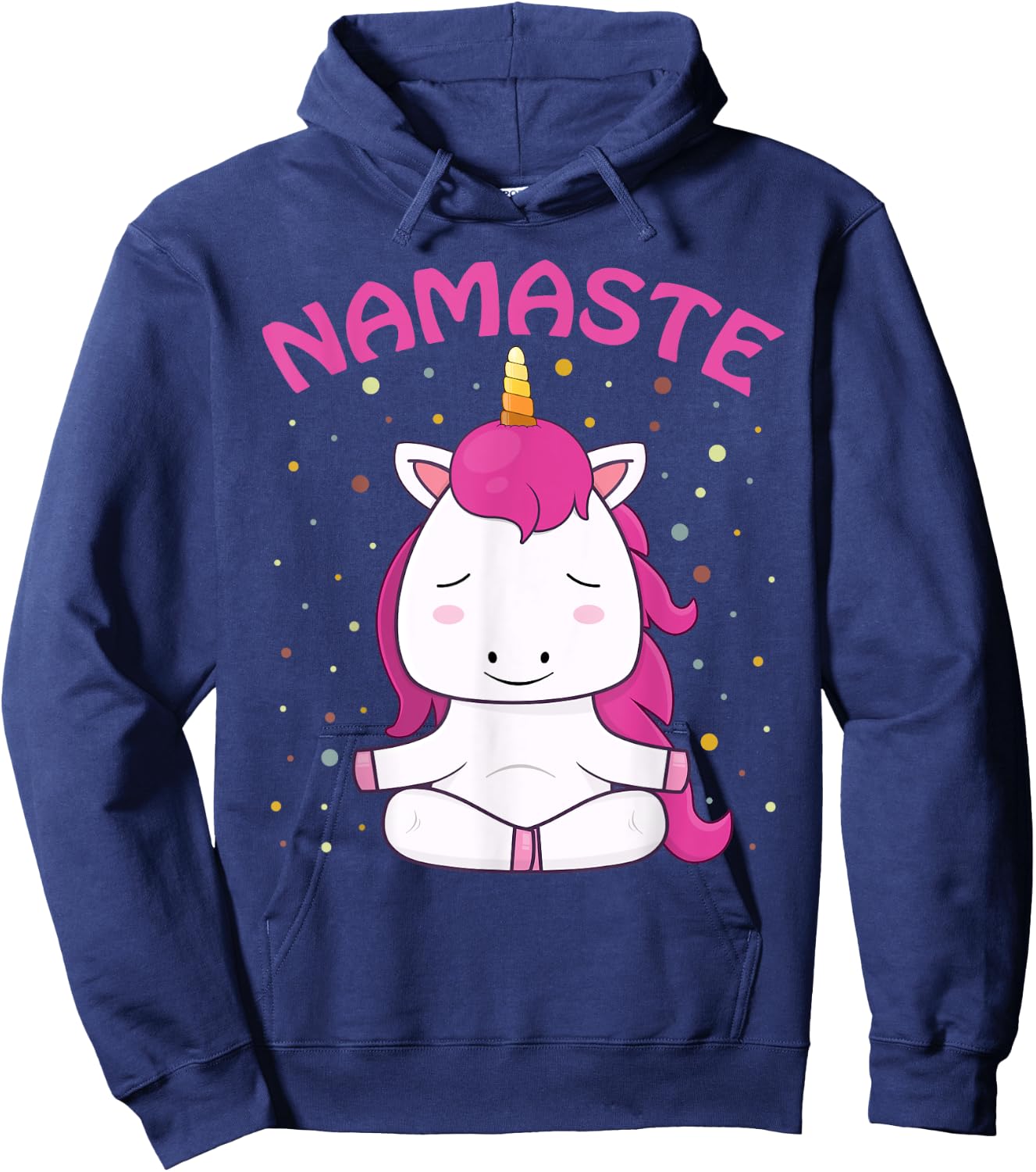 Unicorn Yoga Shirt Girls Magical Unicorns Sukhasana Namaste Hoodie - Hoodie | Navy