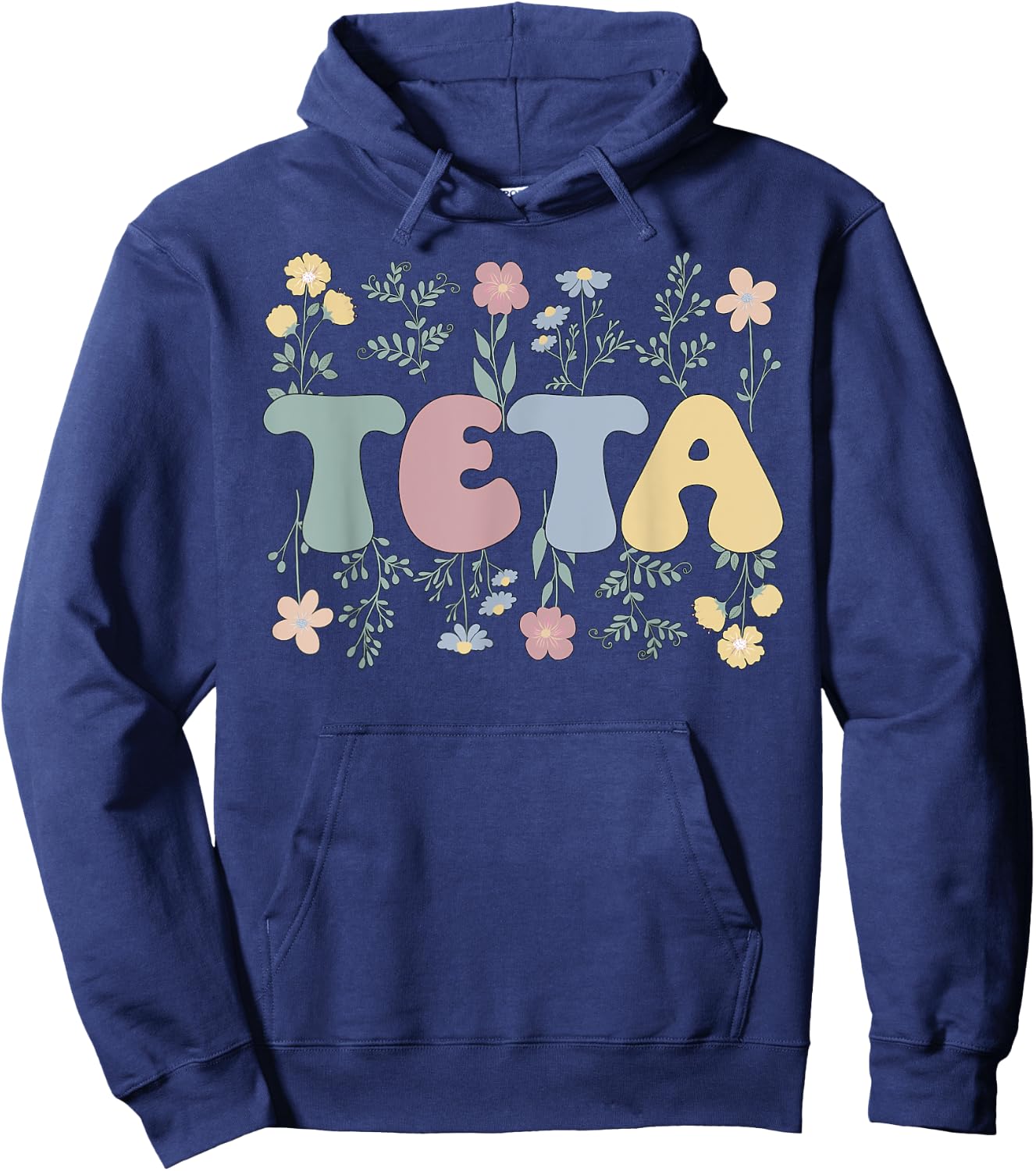 Teta Flowers Teta Aunt Teta Auntie Hoodie - Hoodie | Navy